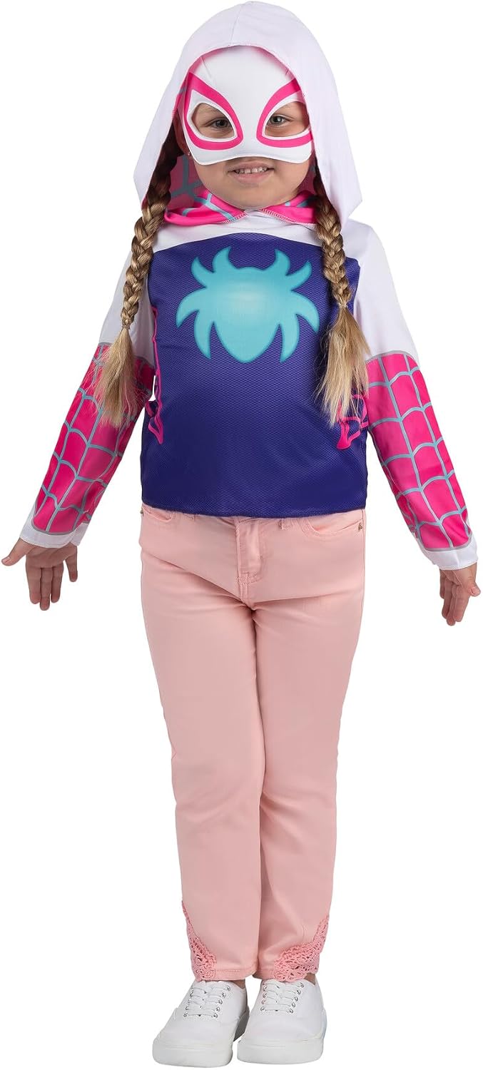 Detalle 2 de Jazwares Costume Play Marvel Ghost Spider Toddler Dress-Up Set, 3T-4T