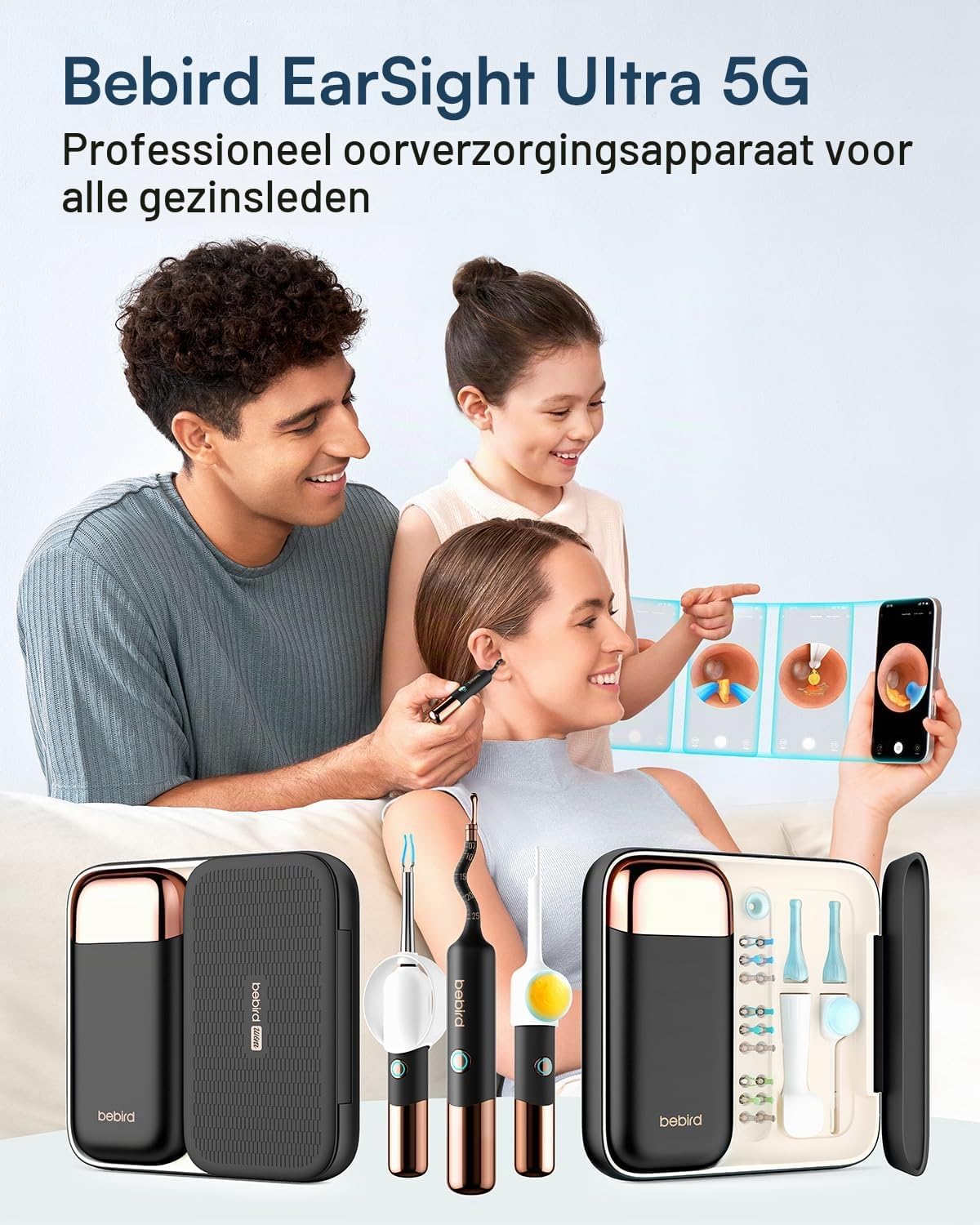 Detalle 2 de BEBIRD EarSight Ultra otoscoop met flexibele camera, licht en 5 opzetstukken