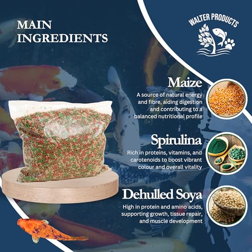 Detalle 2 de Walters Variety Super Mix (5L Refill Bag): Floating Pond Food for Goldfish, Koi & Cold Water Fishes