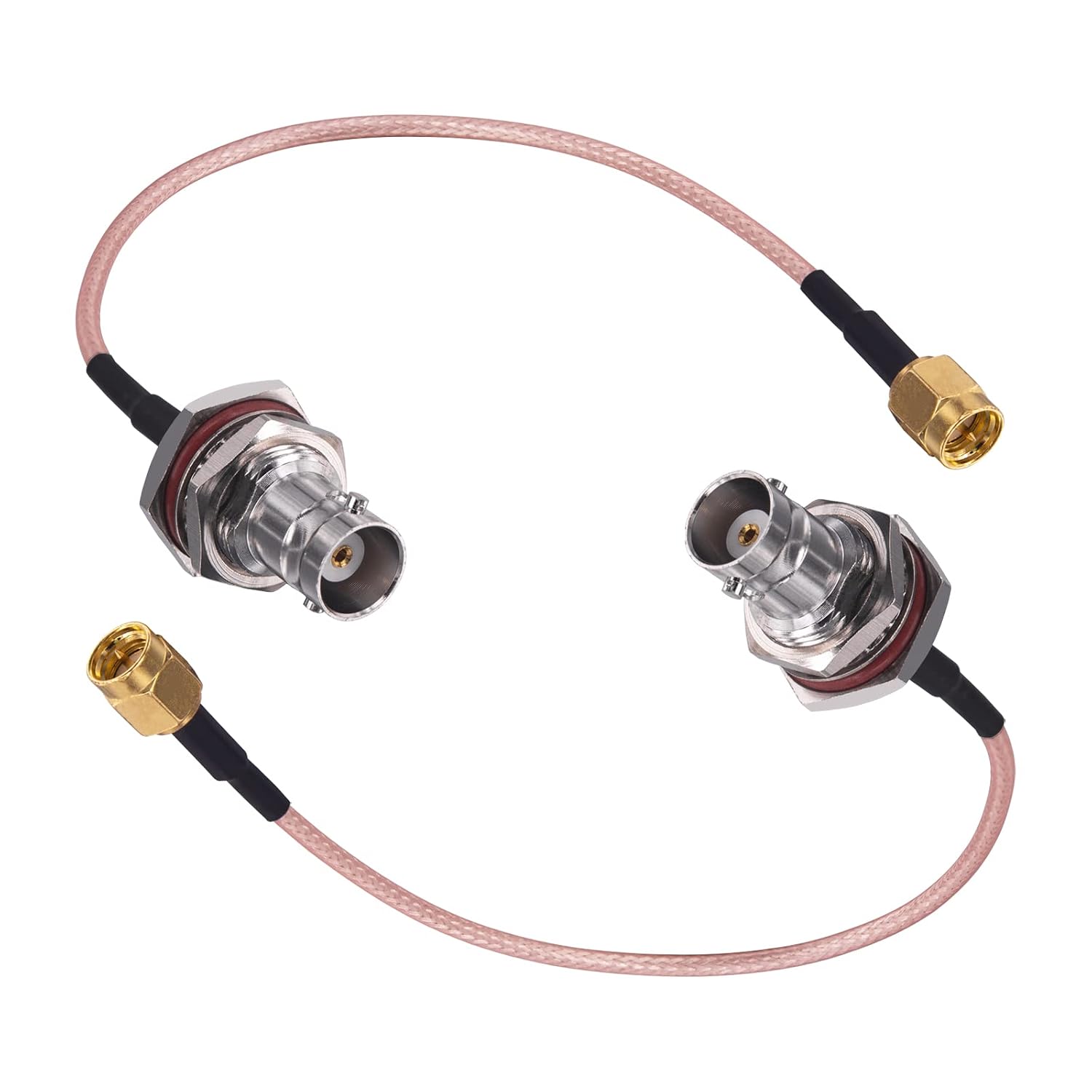 Detalle de urcianow RF Coaxial Cable 15CM BNC Female to SMA Male – 2 Pack Bulkhead Adapters