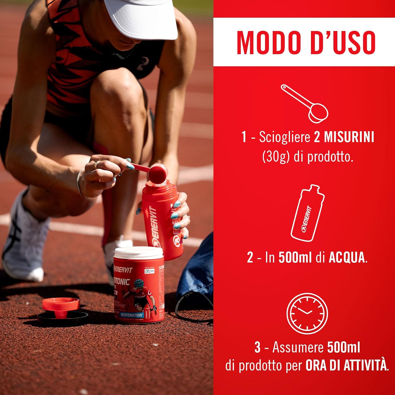 Thumbnail 2 de Enervit Isotonic Drink Arancia — Bevanda reidratante per sport di endurance, Barattolo da 420 g