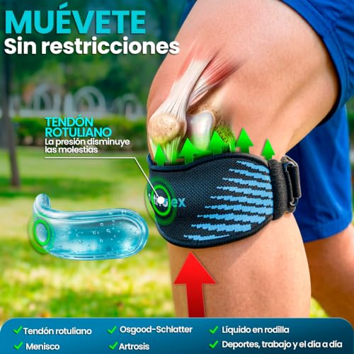 Detalle de NativoDex Rodillera para Menisco y Ligamento – Banda Rotuliana Ajustable (Pack 2)