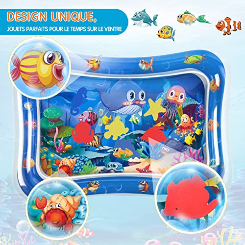 Detalle de Infinno tapis d’éveil aquatique gonflable pour bébé, motifs marins, 26 x 20 pouces