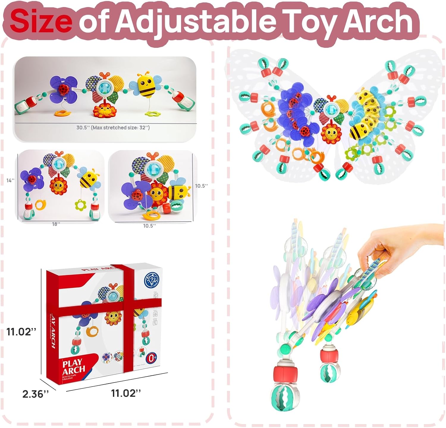 Thumbnail 5 de UTOPLIKEY Baby Activity Arch Toy Bar for Stroller, Bassinets & Car Seat