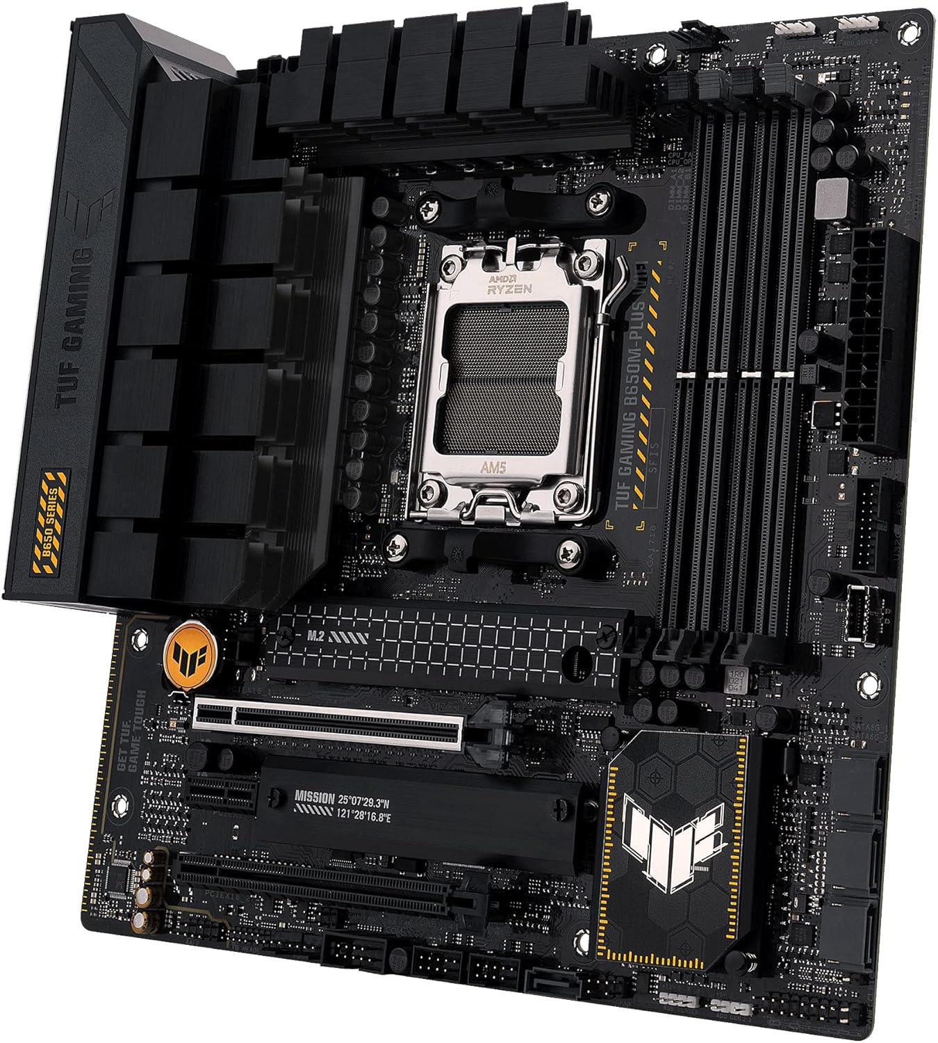 Detalle de ASUS TUF Gaming B850M-PLUS WiFi Mainboard (AMD AM5, mATX, DDR5, PCIe 5.0, WiFi 6E)
