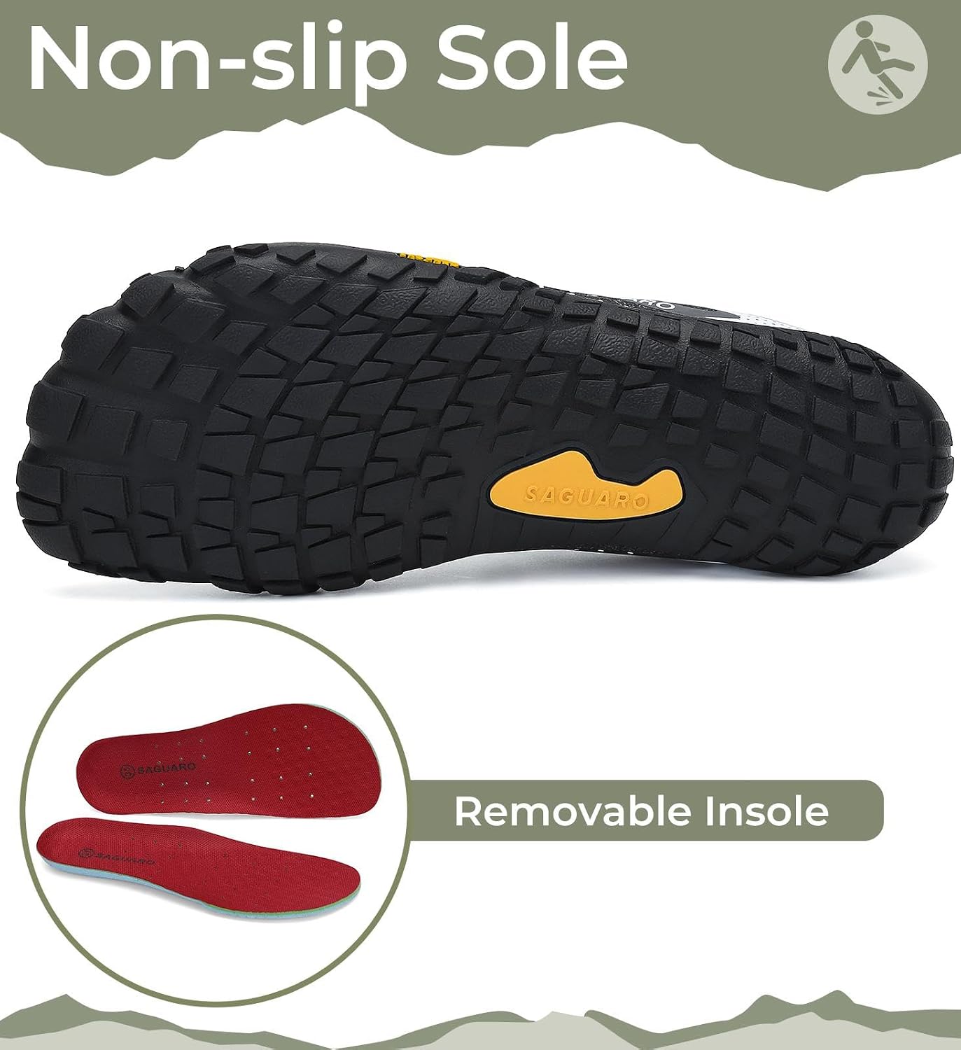 Detalle 2 de SAGUARO Scarpe Barefoot minimaliste uomo da trail, trekking e scoglio