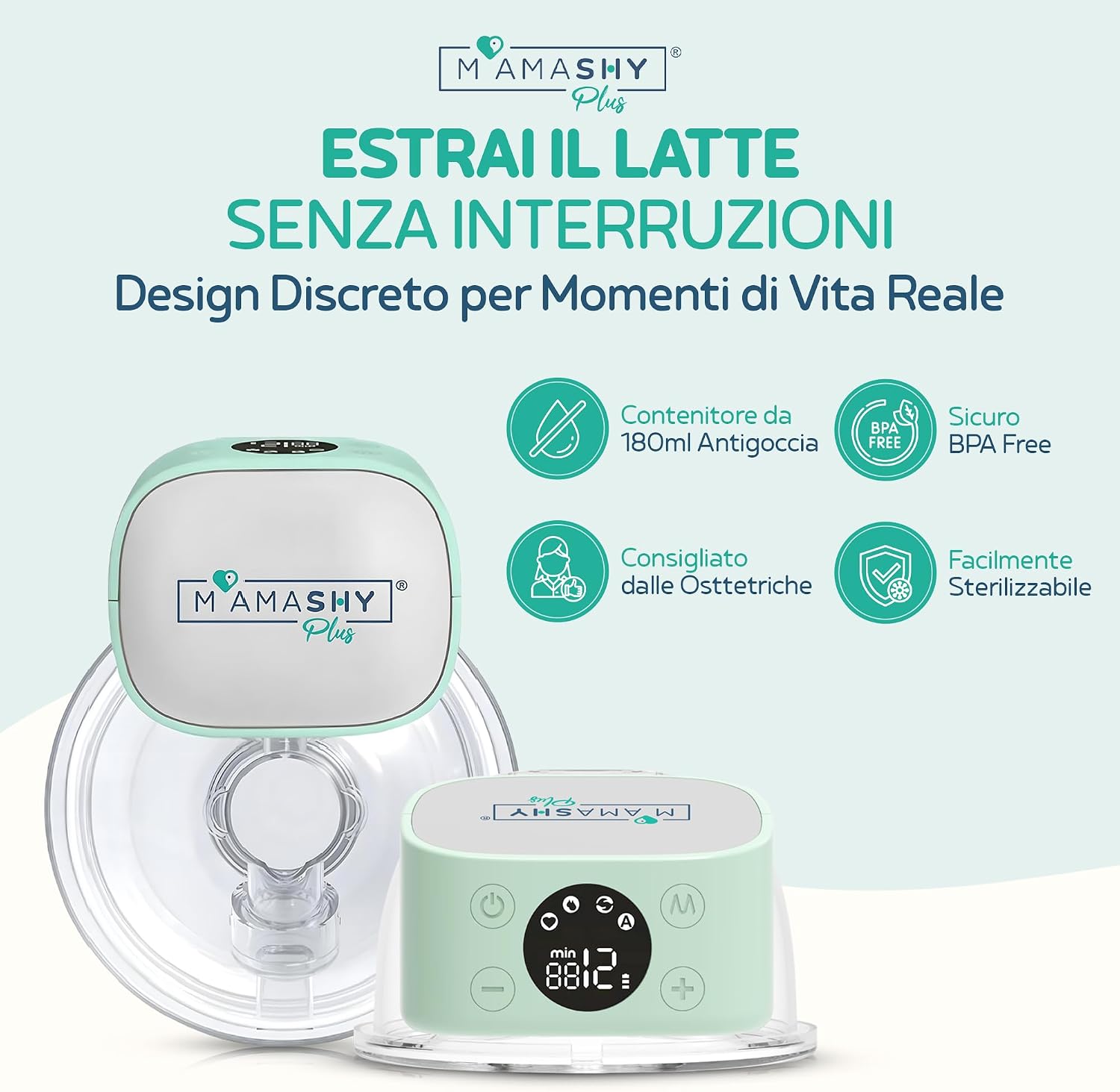 Thumbnail 2 de Mamashy Plus – Tiralatte Elettrico Indossabile Silenzioso: praticità e comfort per l’allattamento