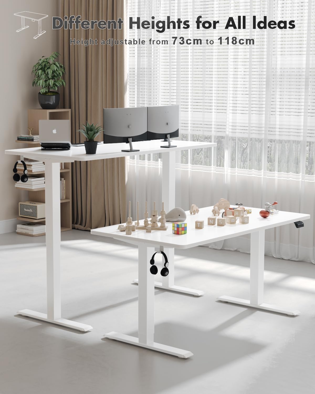 Thumbnail 2 de Devoko Electric Standing Desk 120x60cm Height Adjustable