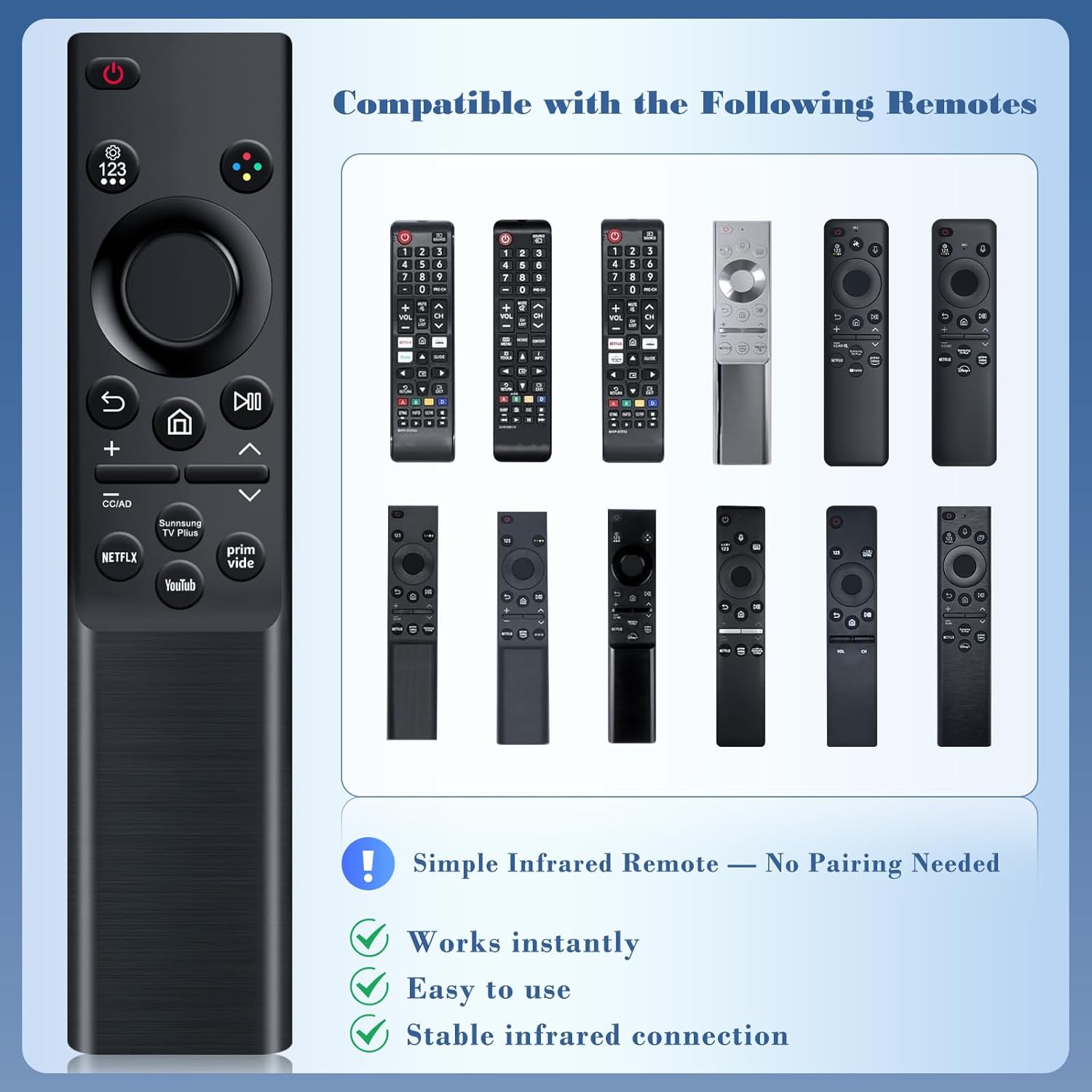 Thumbnail 4 de [2 Pack] Universal Replacement Remote for Samsung TV — No Setup Required