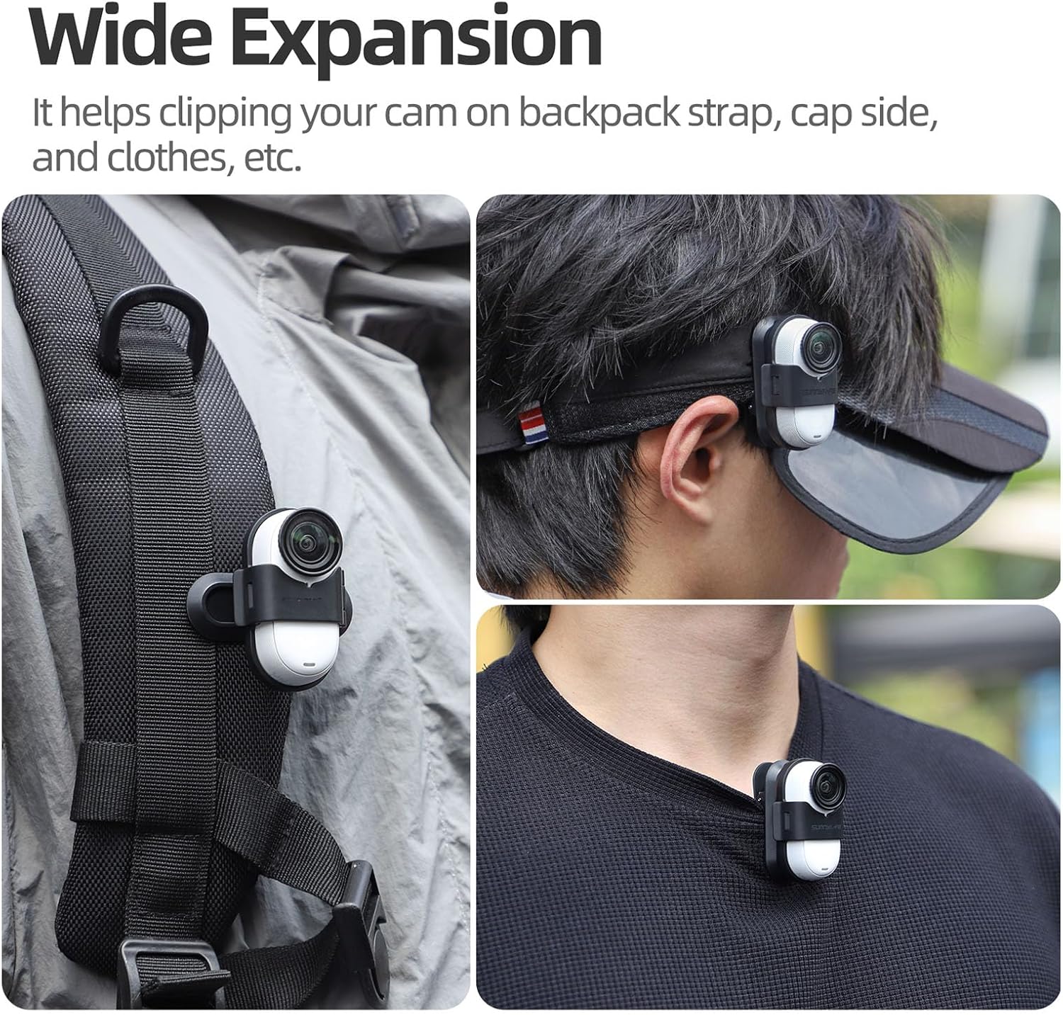 Thumbnail 2 de YUULNMOP 360° Rotation Backpack Hat Clip Mount for Insta360 Go 3/Go 3S