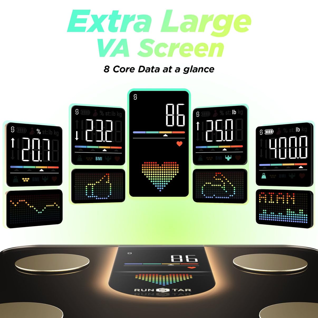 Detalle 2 de RunStar Smart Scale with 8-in-1 Display ⚖