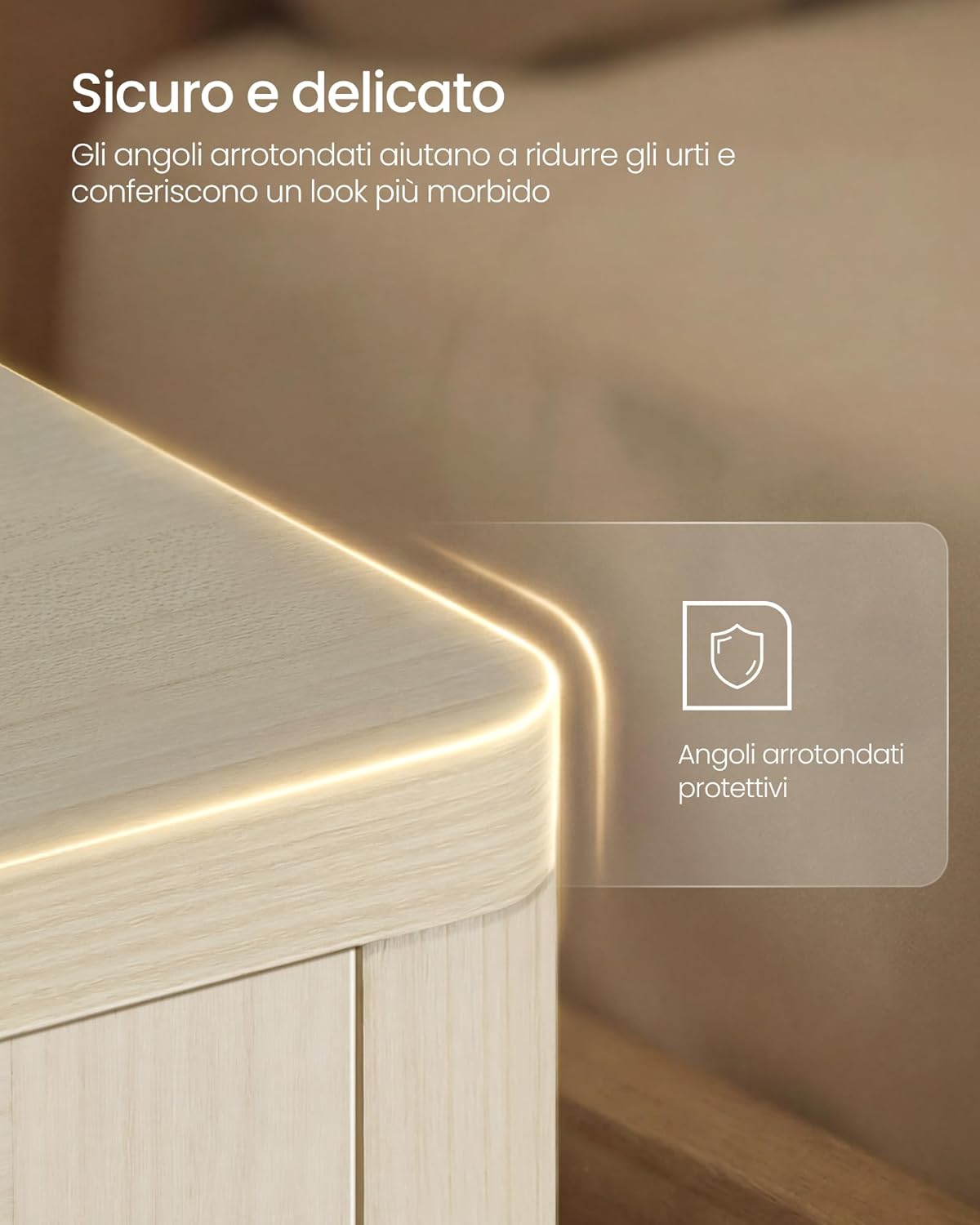 Detalle 2 de VASAGLE ELLAN Collezione – Comodini Boho con Cassett o in Effetto Rattan, Set da 2, Beige Naturale LET818LC01