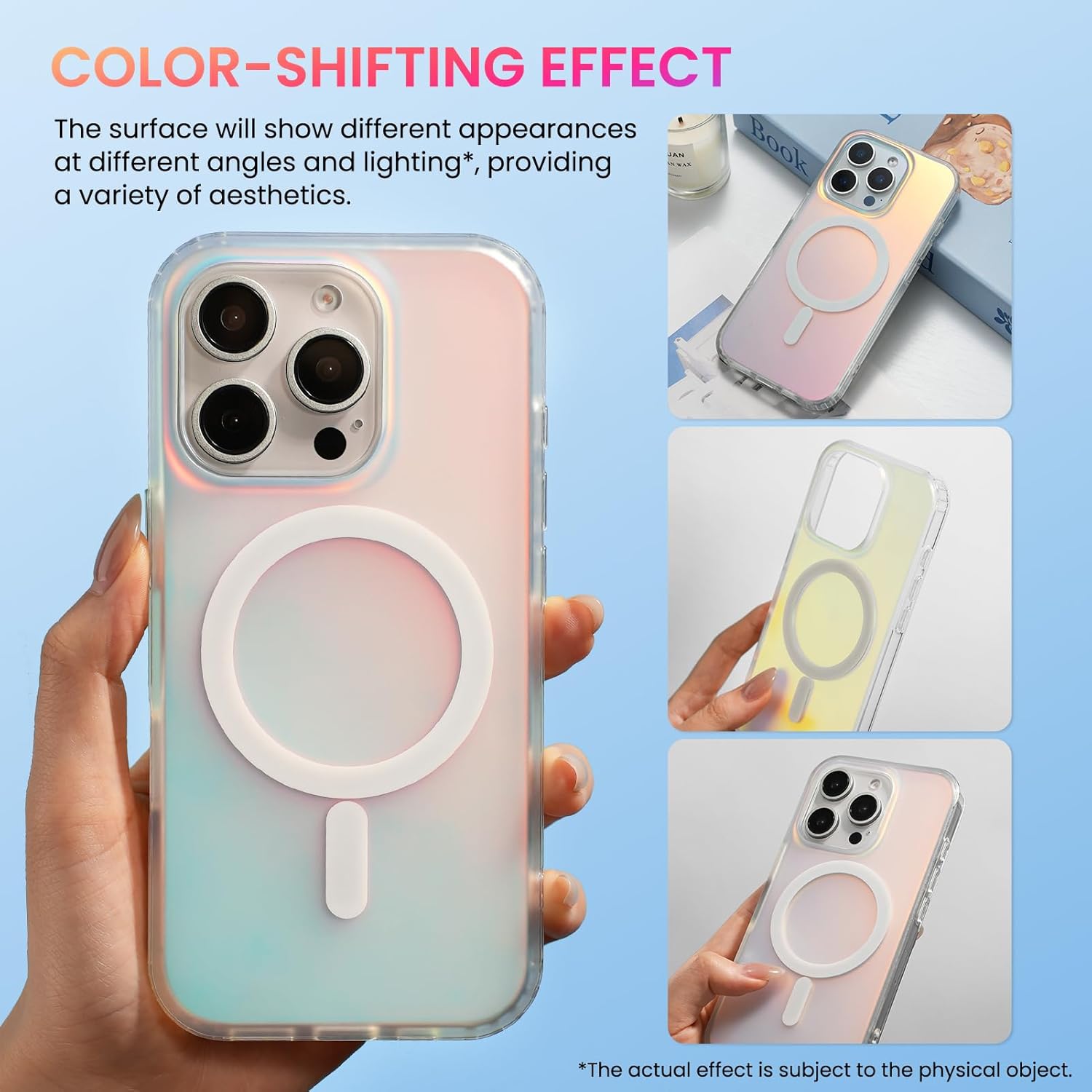 Thumbnail 2 de ORNARTO iPhone 15 Pro MagSafe Rainbow Case (6.1 inch) – Shockproof Iridescent Sunset