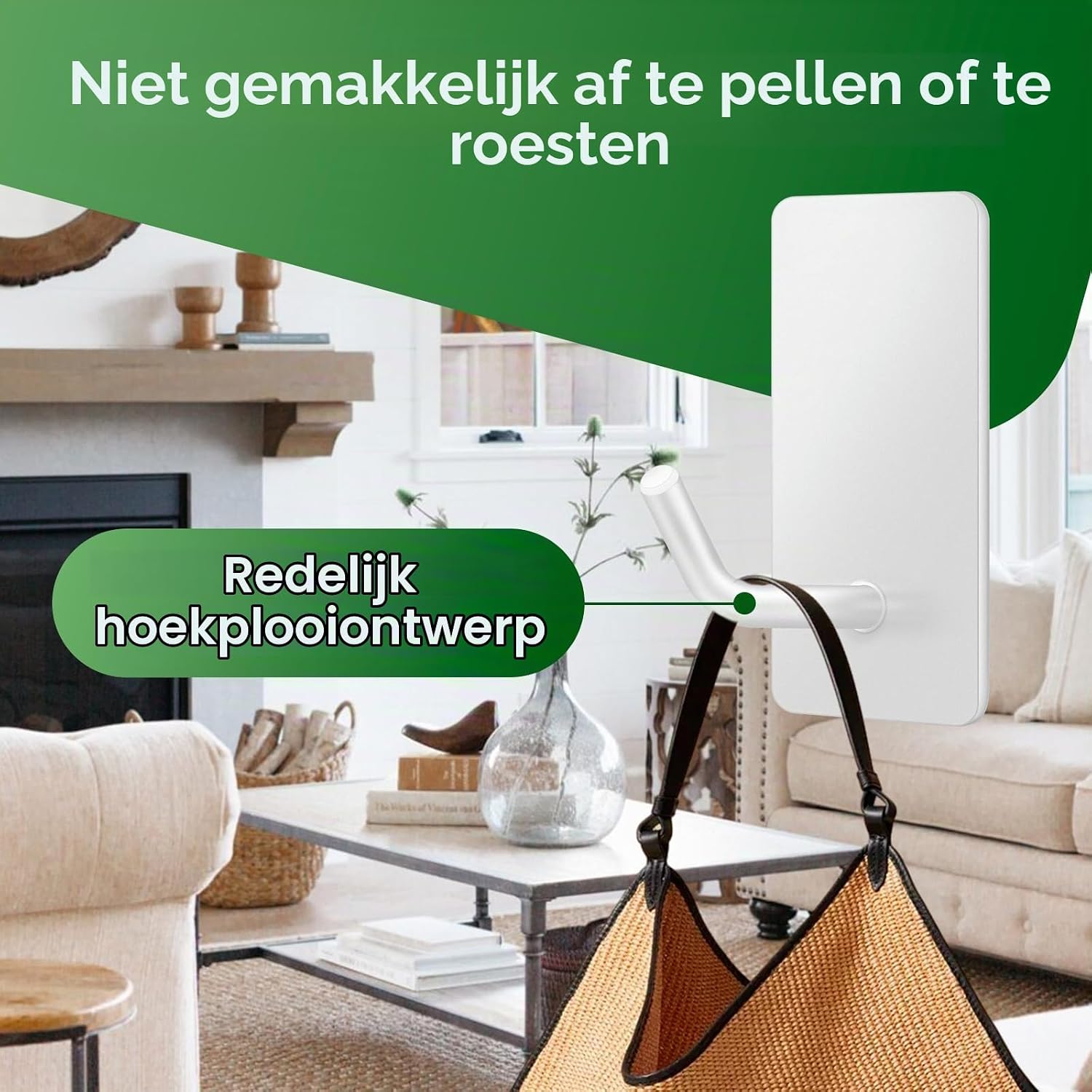 Detalle 2 de Vehepeay zelfklevende wandhaken van 304 roestvrij staal, set van 10