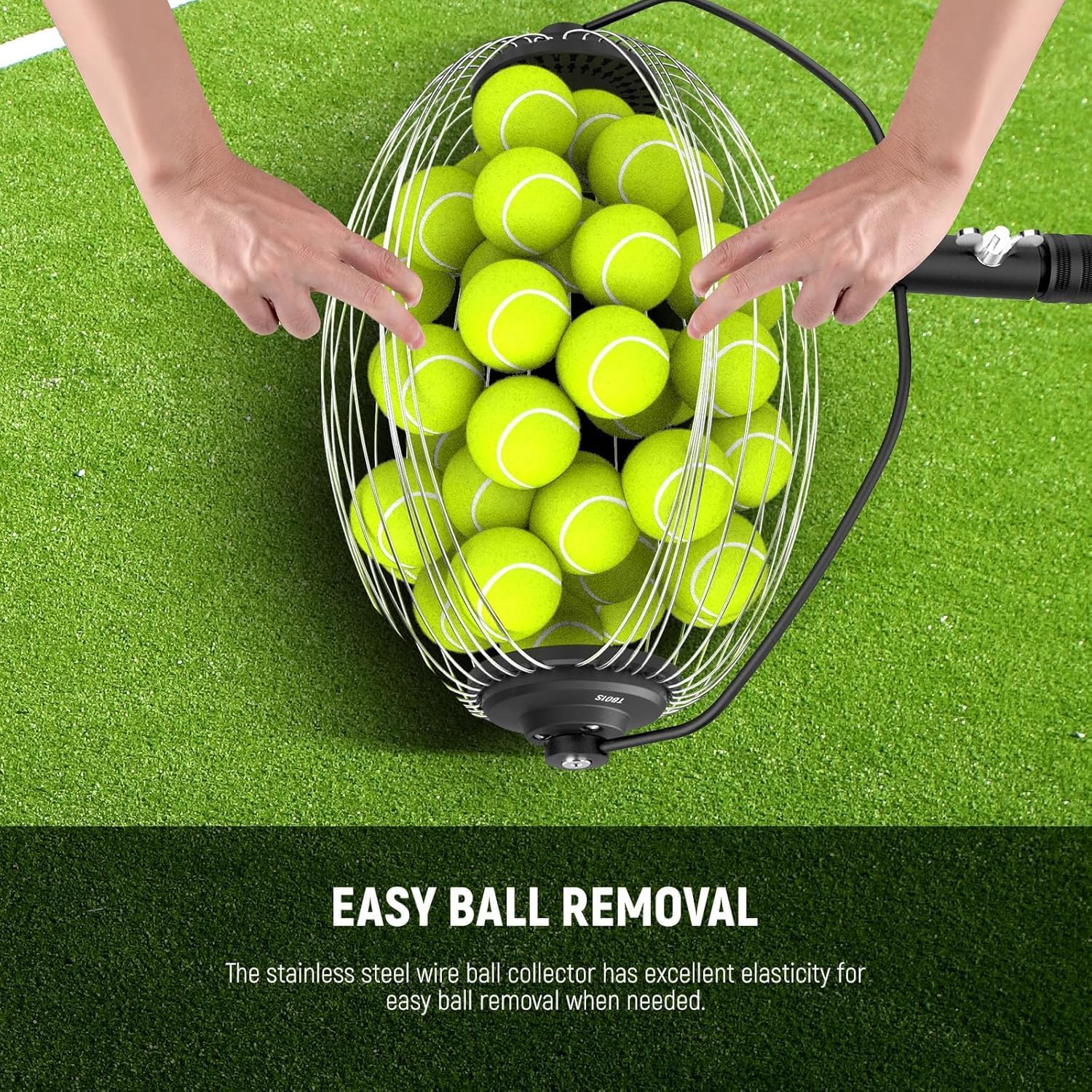 Thumbnail 5 de NEEWER Ramasse-balles de tennis télescopique TB01S (77 à 148 cm), panier à roulettes pour env. 40 balles