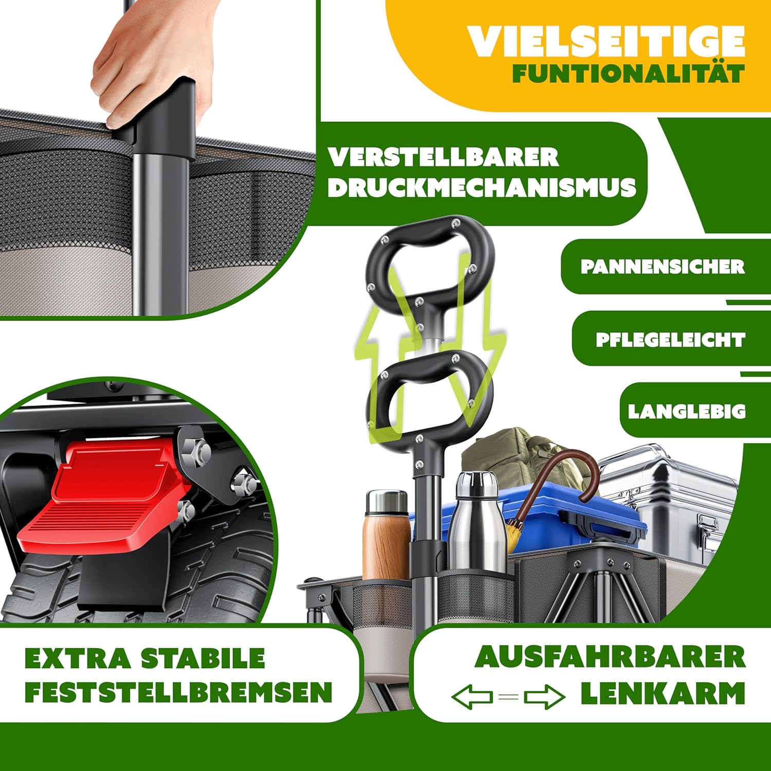 Thumbnail 4 de KESSER® Carro de mano GTR9000 🚚, 200 kg, plegable, resistente, con funda