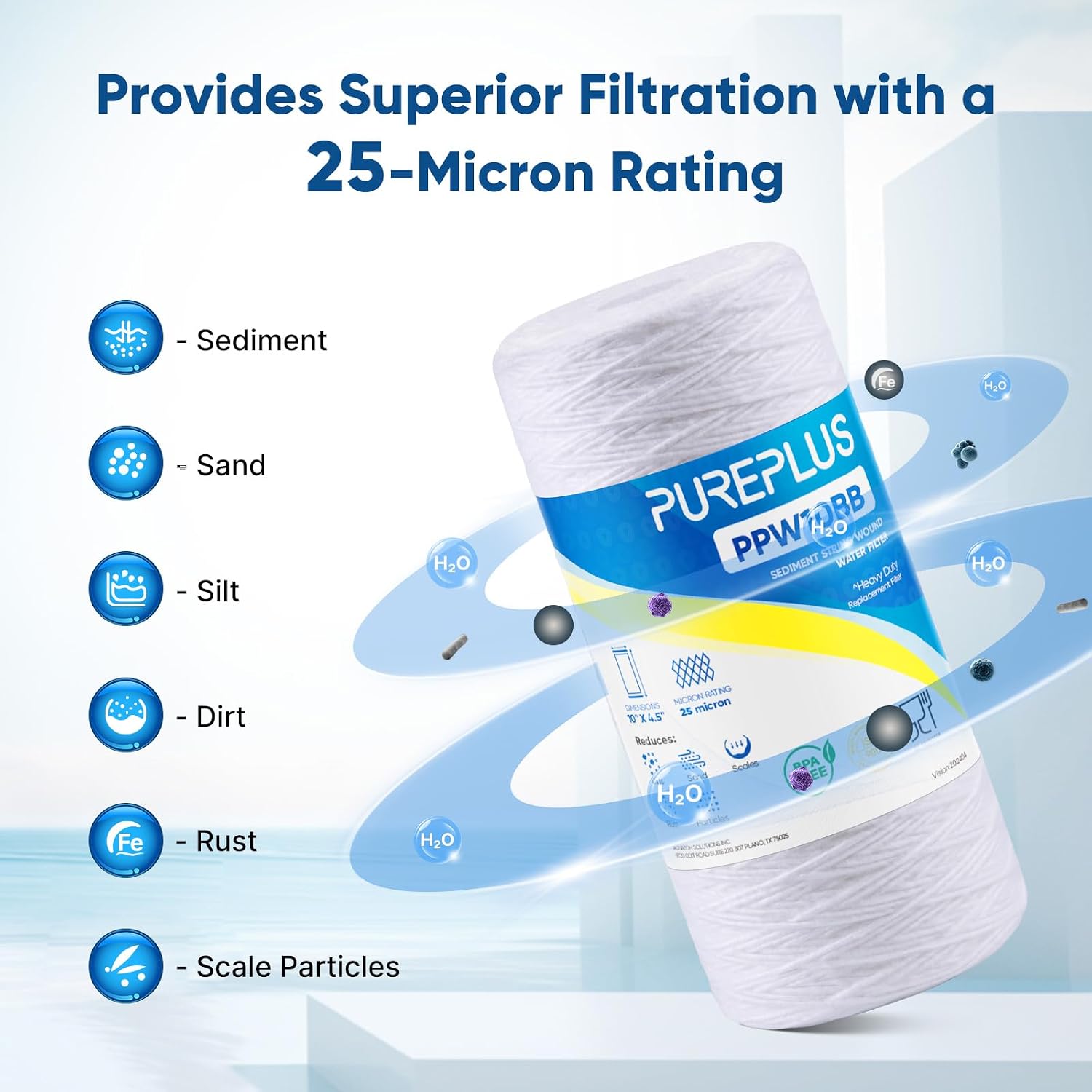Detalle de PUREPLUS 25 Micron Whole House Filter