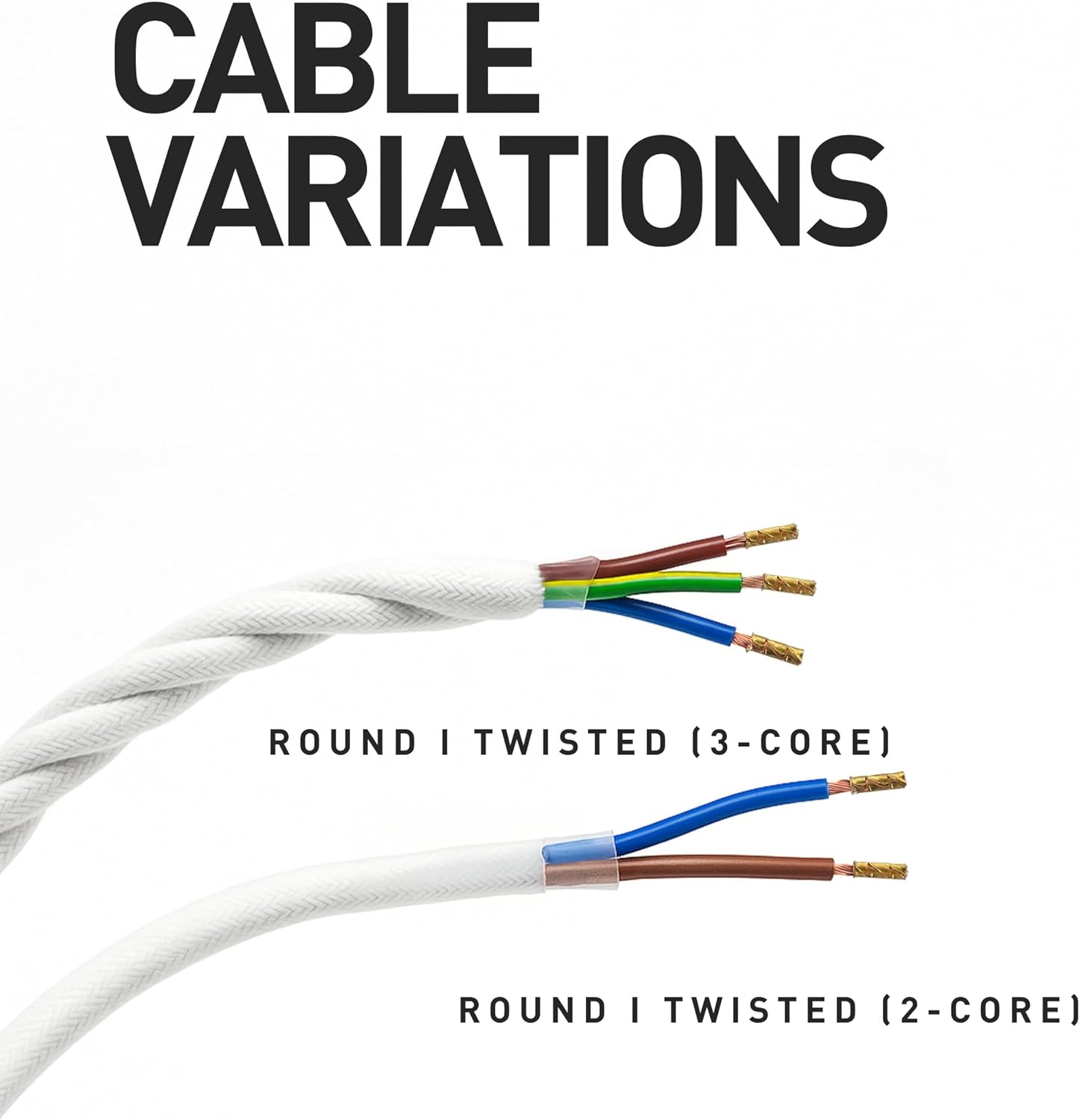 Thumbnail 5 de Smartect 2-Core Braided Electrical Cable, White, 3 Metres, 0.75 mm²
