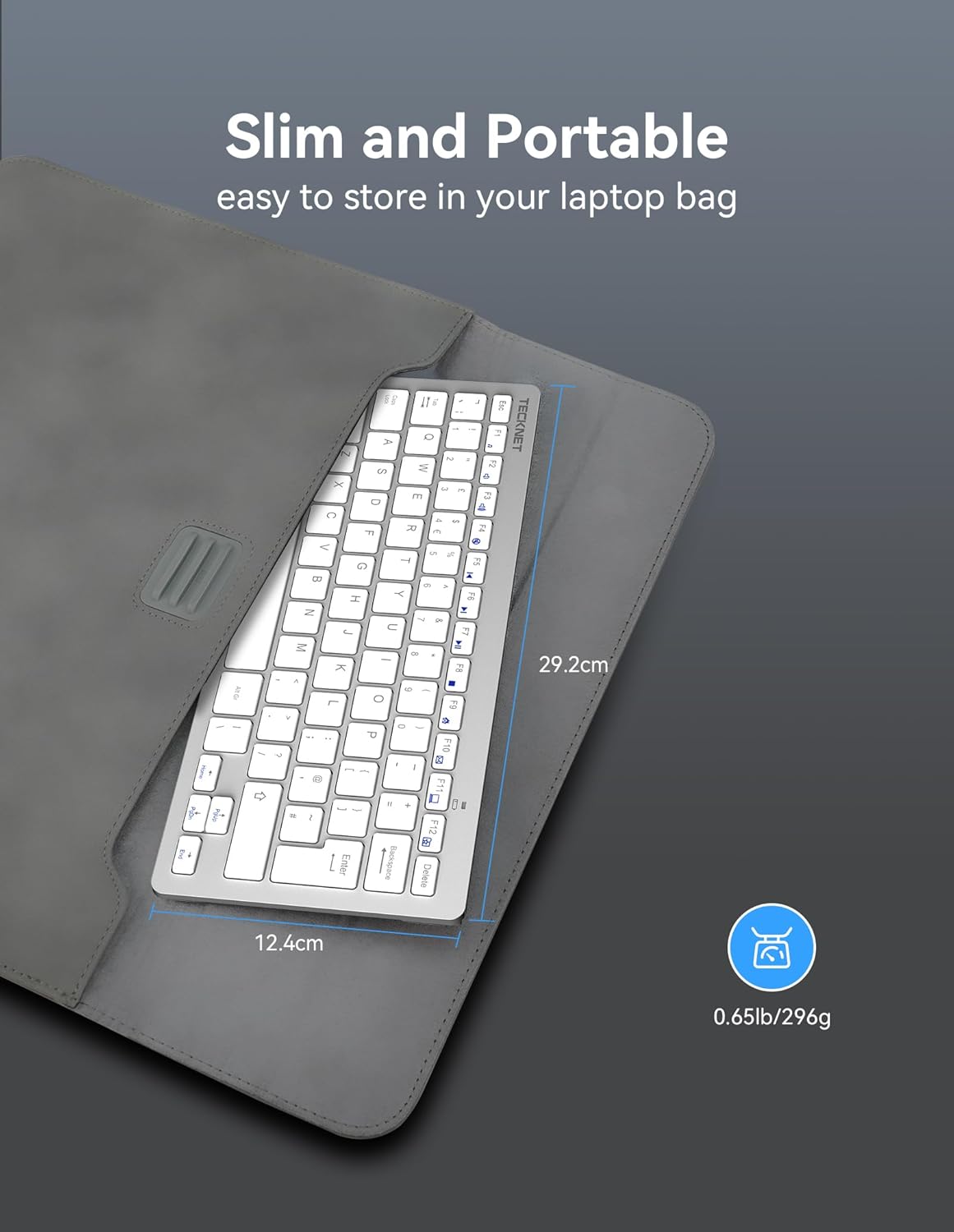 Thumbnail 6 de TECKNET 2.4G Wireless Keyboard (Silver) – ultra-slim compact mini keyboard with media hotkeys