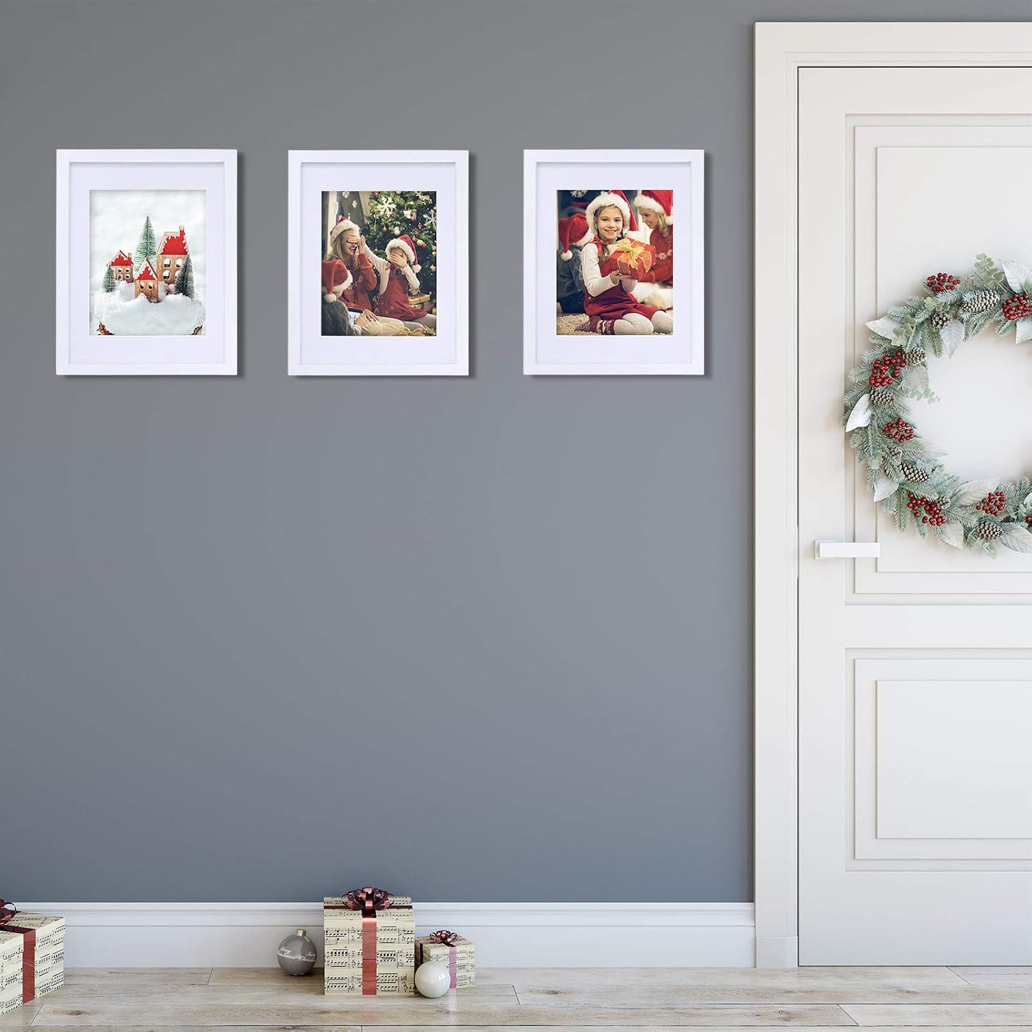 Detalle 2 de A3 Frame: 100% Solid Wood with A4 Mat, Plexiglass, Wall-Mountable A3 Picture Frame (Black)