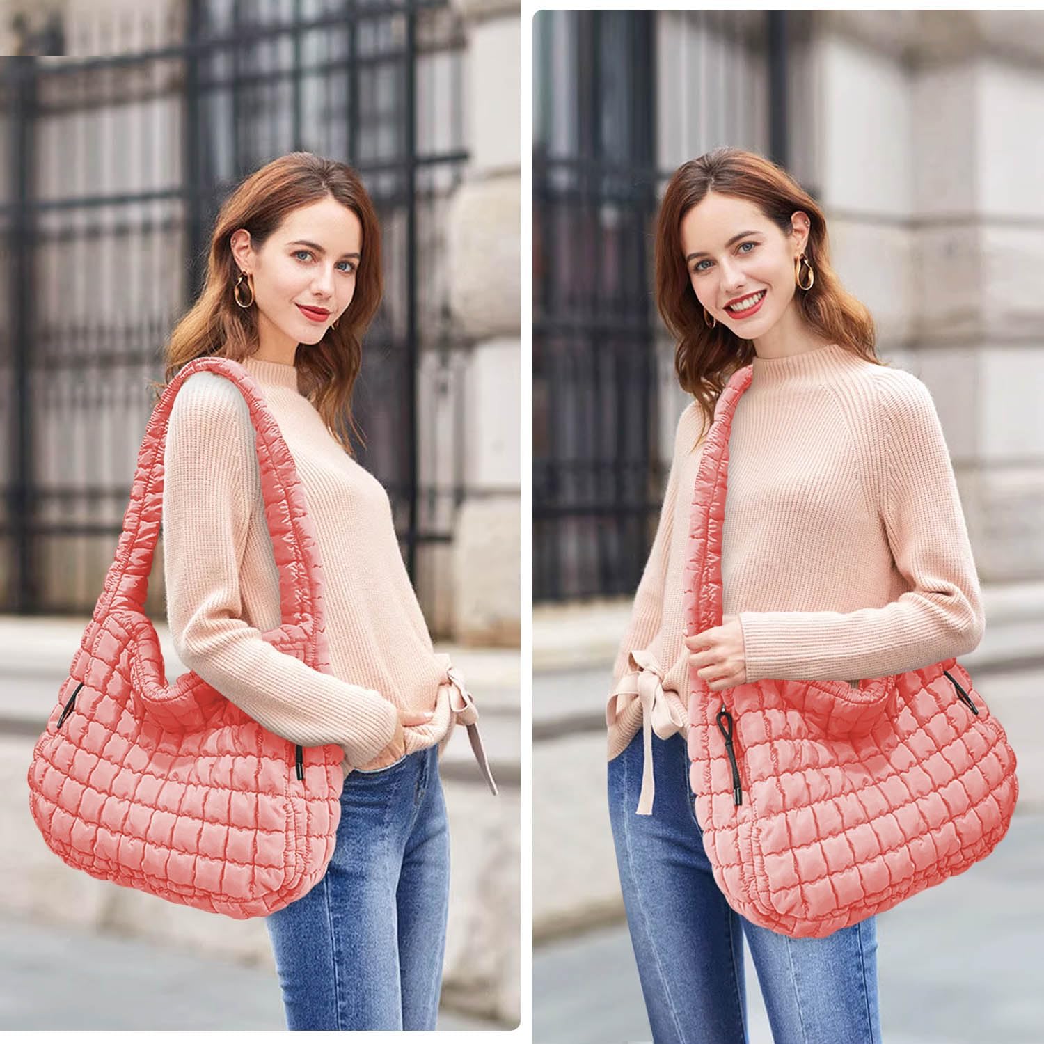 Detalle 2 de Bagtopia Puffer Tote Bag, Large Quilted Puffer Bag – A practical, lightweight day-to-day tote