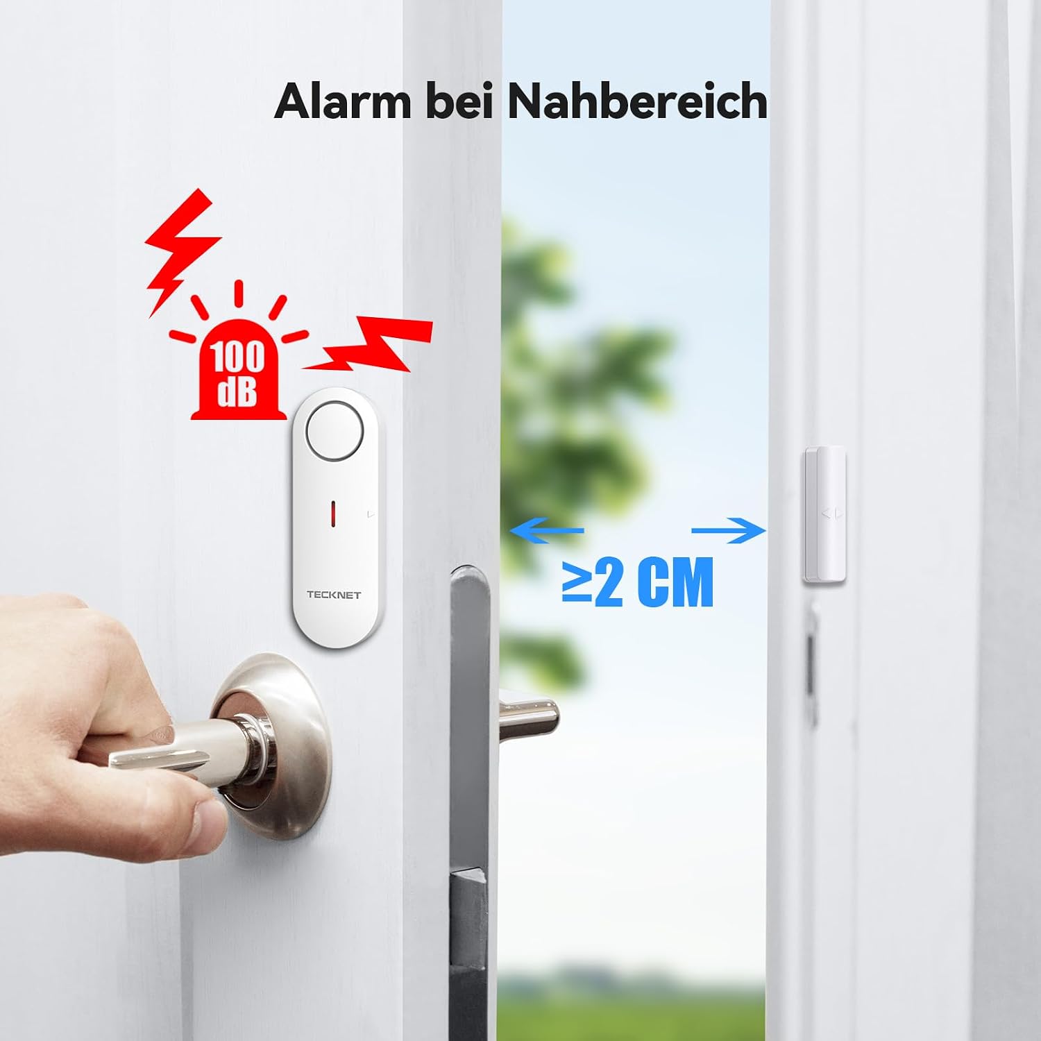 Detalle 2 de TECKNET Türalarm für Einbruchschutz mit 3 Sensoren