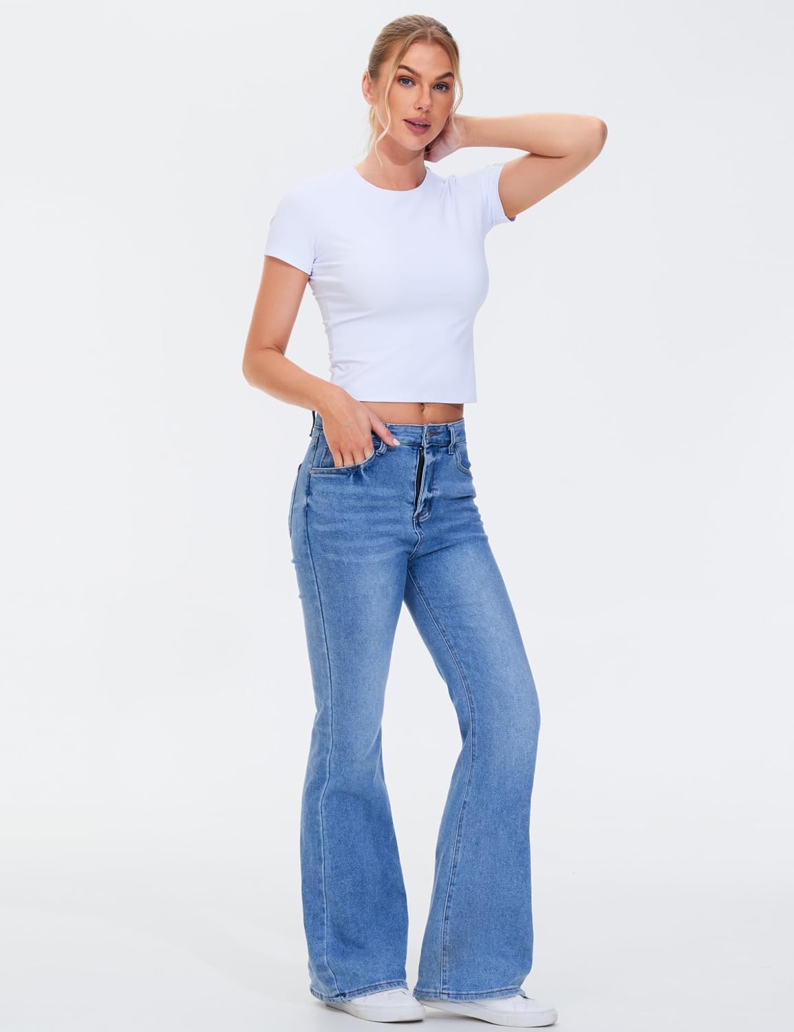 Detalle 2 de Women’s Gym Tops Short Sleeve Slim Fit Breathable Performance T-Shirt (80% polyamide, 20% spandex)