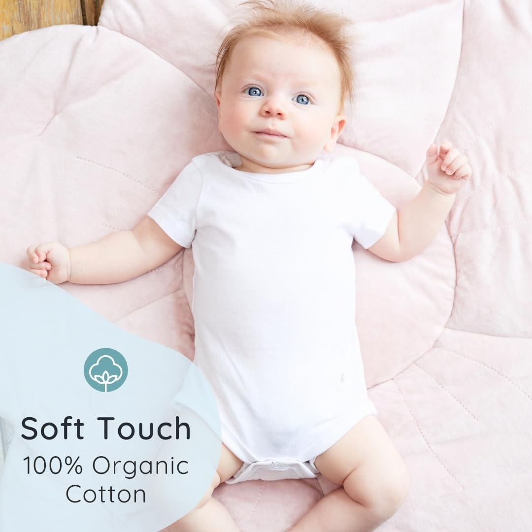 Detalle de Bramble & Bear Organic Cotton Baby Vests (3/6 Pack) – Short & Long Sleeve Unisex Bodysuits for 0–3 Years