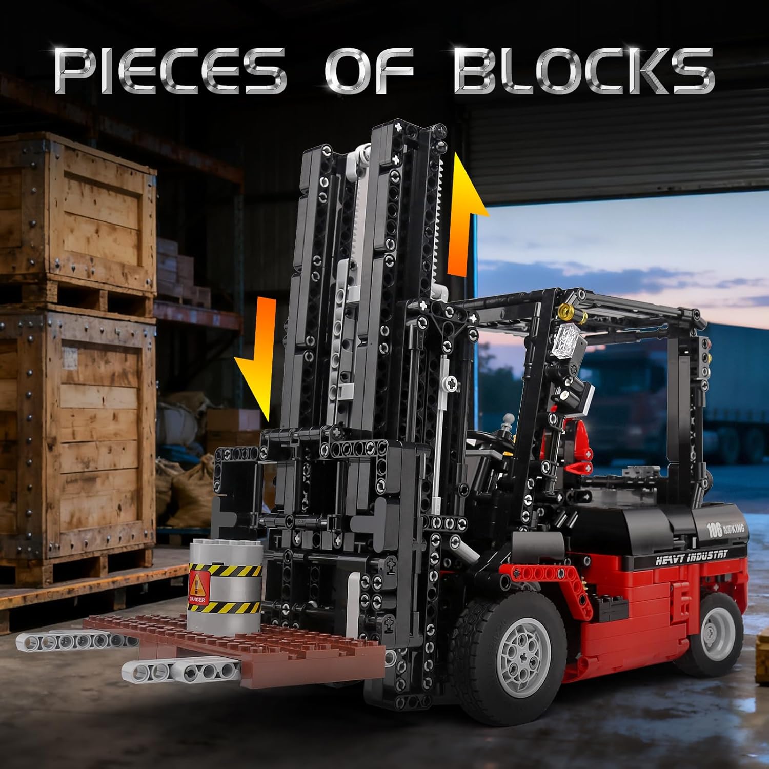 Thumbnail 1 de Mould King 13106 Technik Chariot élévateur télécommandé – 1 743 pièces, moteur 2,4 GHz, kit Technic (RC) pour adultes