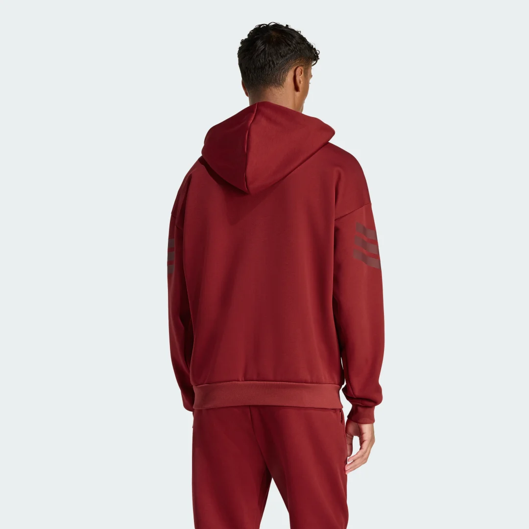 Detalle 2 de Chaqueta con capucha Future Icons 3 bandas de Adidas (Burgundy)
