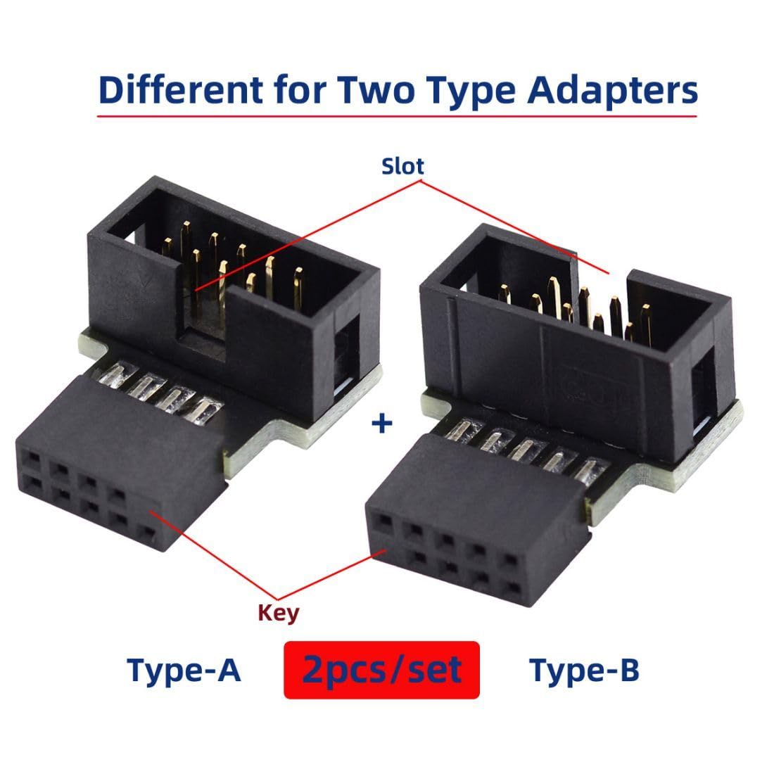 Detalle de chenyang USB 2.0 9Pin/10Pin Motherboard Header Verlängerungsstecker – 90° abgewinkelte Verbindung