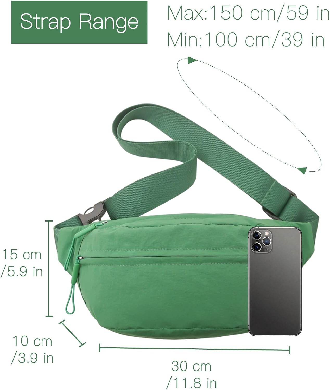 Detalle 2 de HAUMAUH Bauchtasche Wasserabweisend Herren Damen
