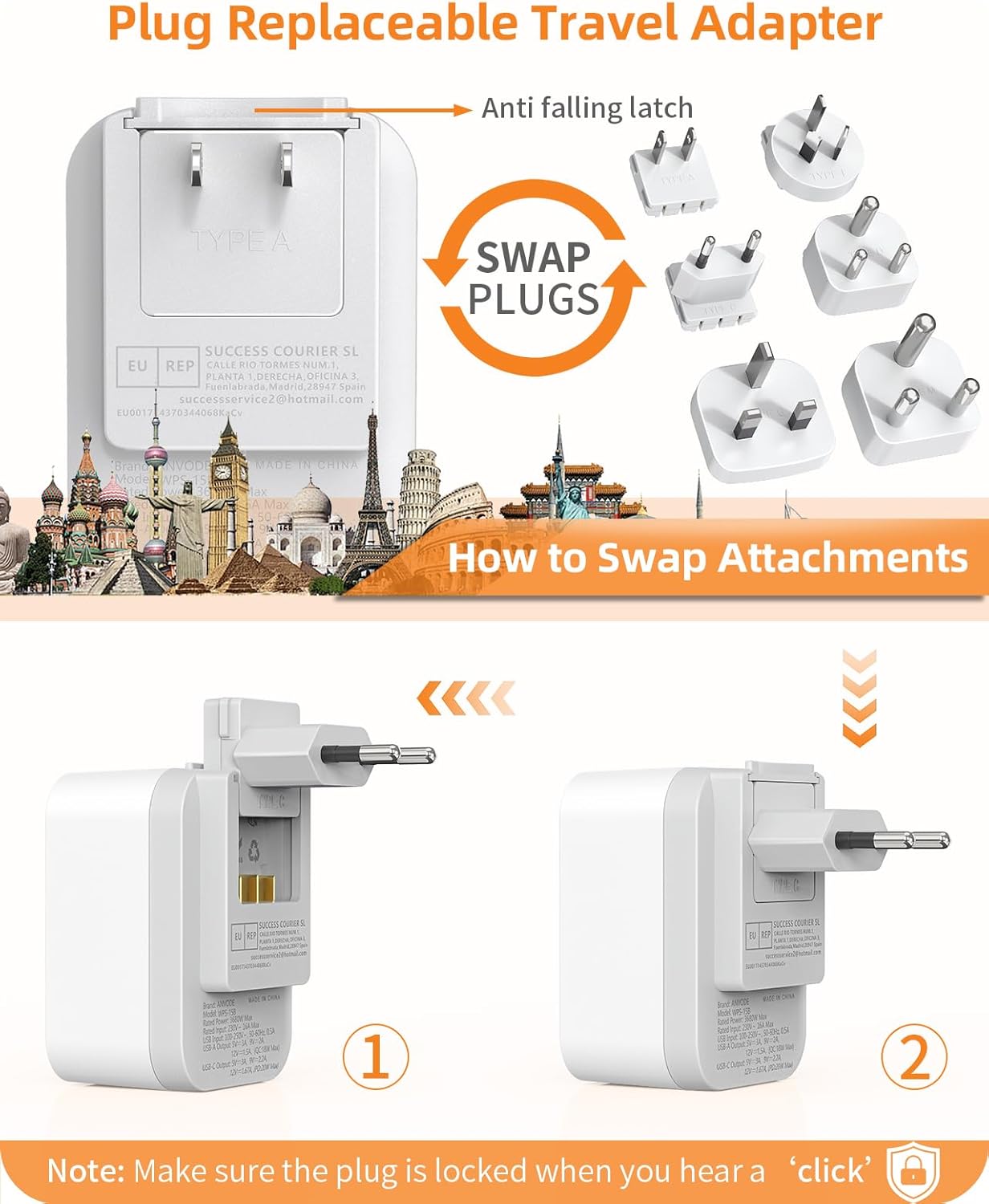 Thumbnail 5 de ANVODE Weltweites Reiseadapter Set 6 🌍