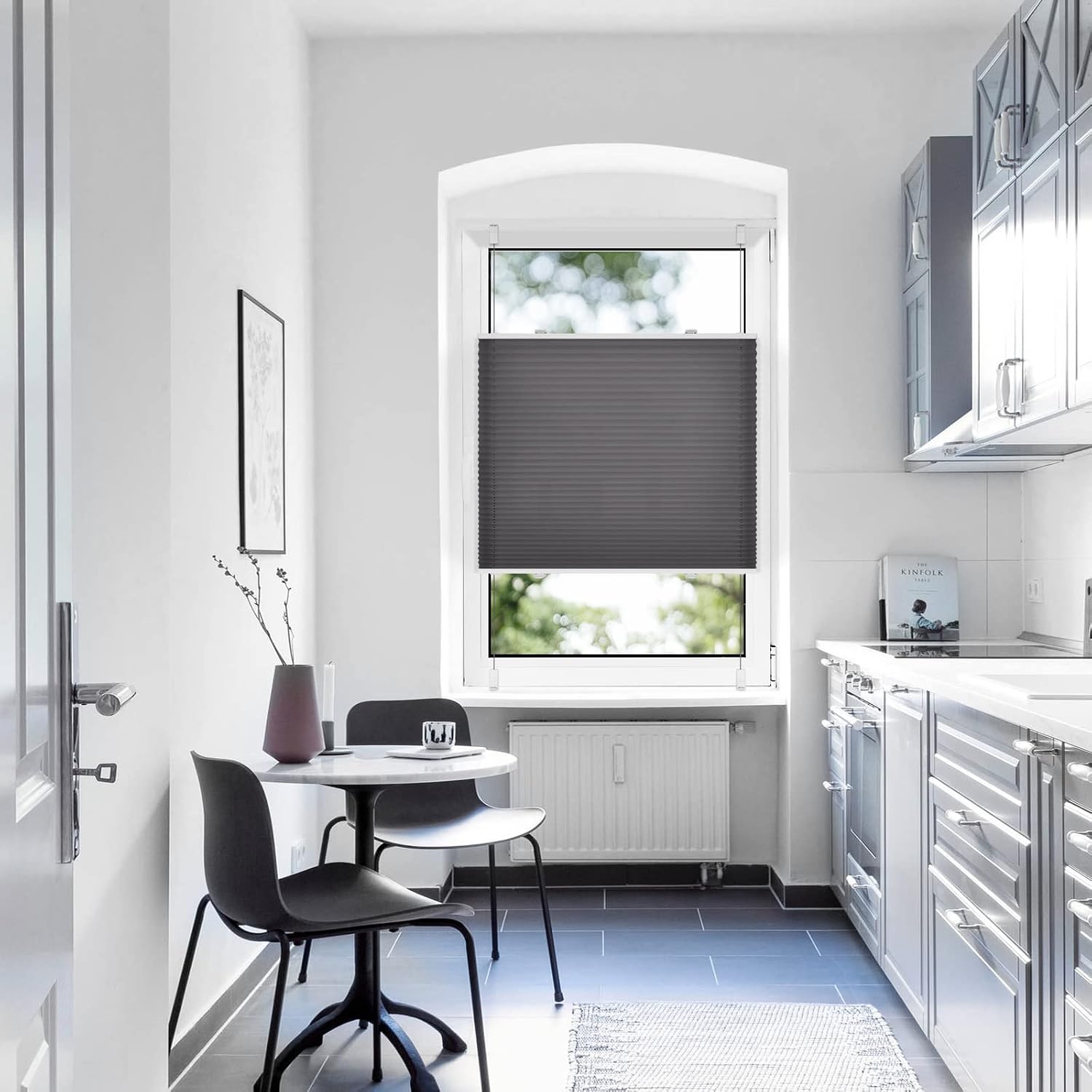 Thumbnail 6 de Sanfree Plissee Klemmfix Plisseerollo ohne Bohren Anthrazit 70 × 100 cm – Blickdicht bis lichtdurchlässig