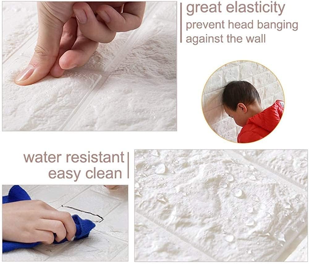 Thumbnail 3 de 10 PCS 3D Brick Wallpaper 13×15’’ DIY Self-Adhesive Wall Tiles