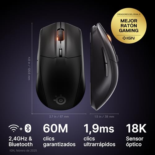 Thumbnail 1 de SteelSeries Rival 3 Wireless Gen 2 ratón gaming 18.000 dpi 🖱️