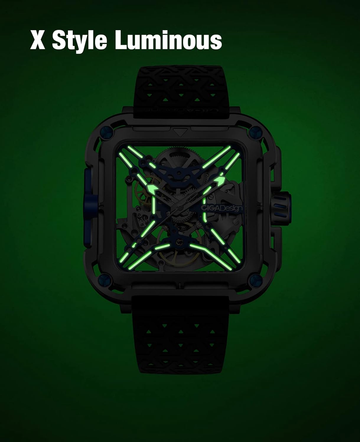 Detalle de CIGA Design X Series Orologio Automatico Meccanico Uomo – Orologio Scheletrato con Vetro Zaffiro e Design SUV