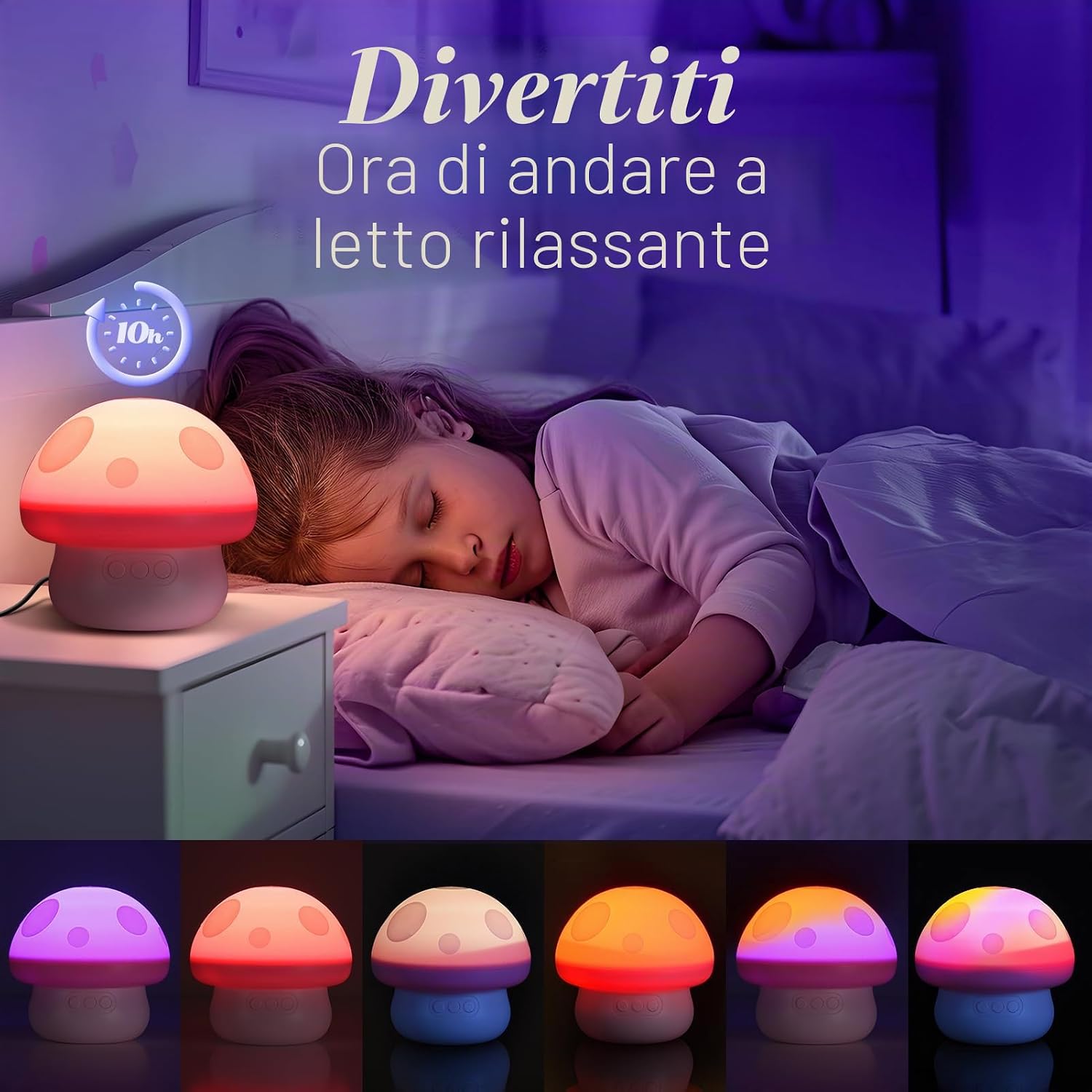 Detalle 2 de Hapikids Unicorno Luce Notturna 2-8 anni 🌟
