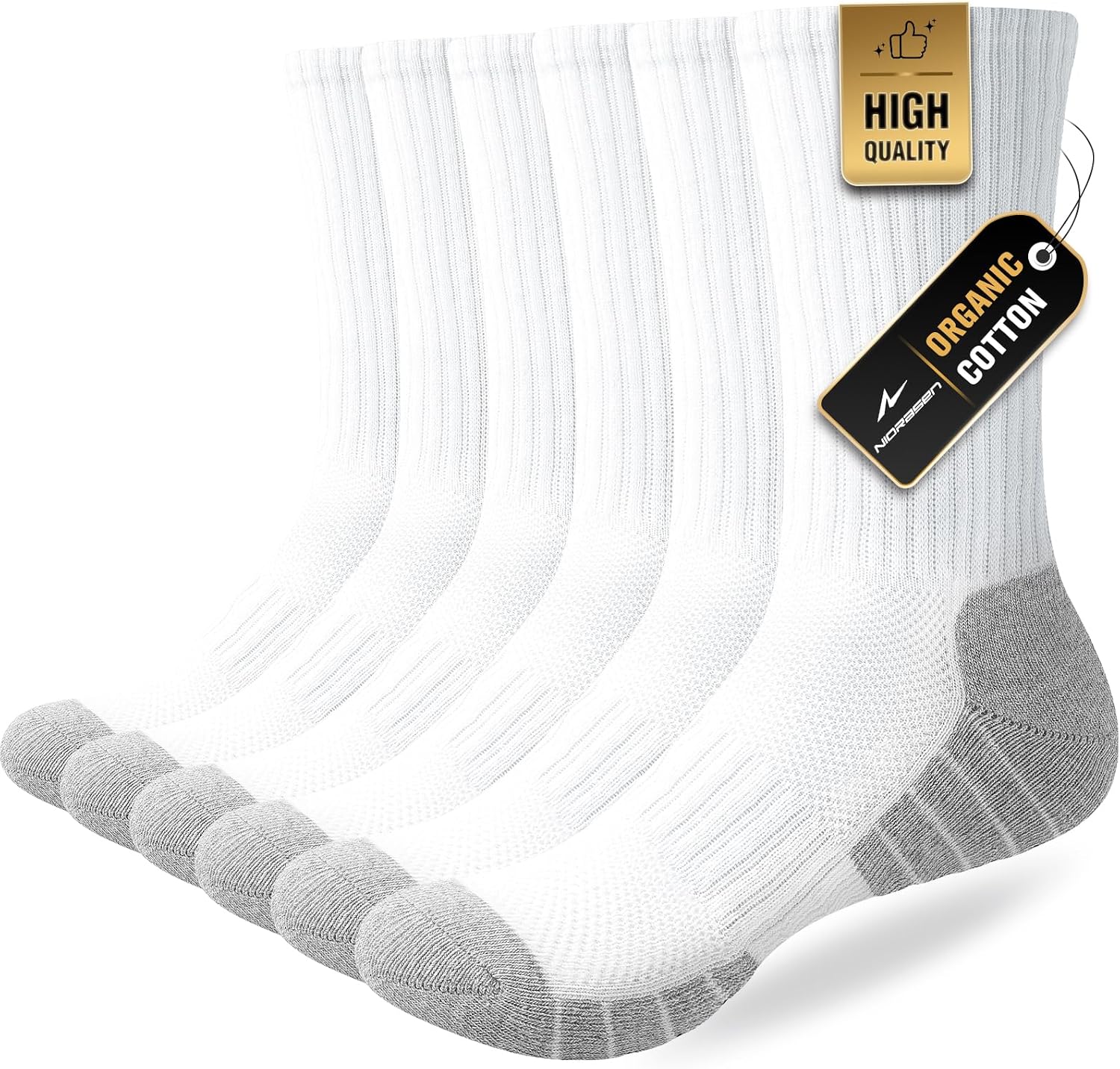 Detalle de Niorasen 6 Pairs Mens Cushioned Sports Socks