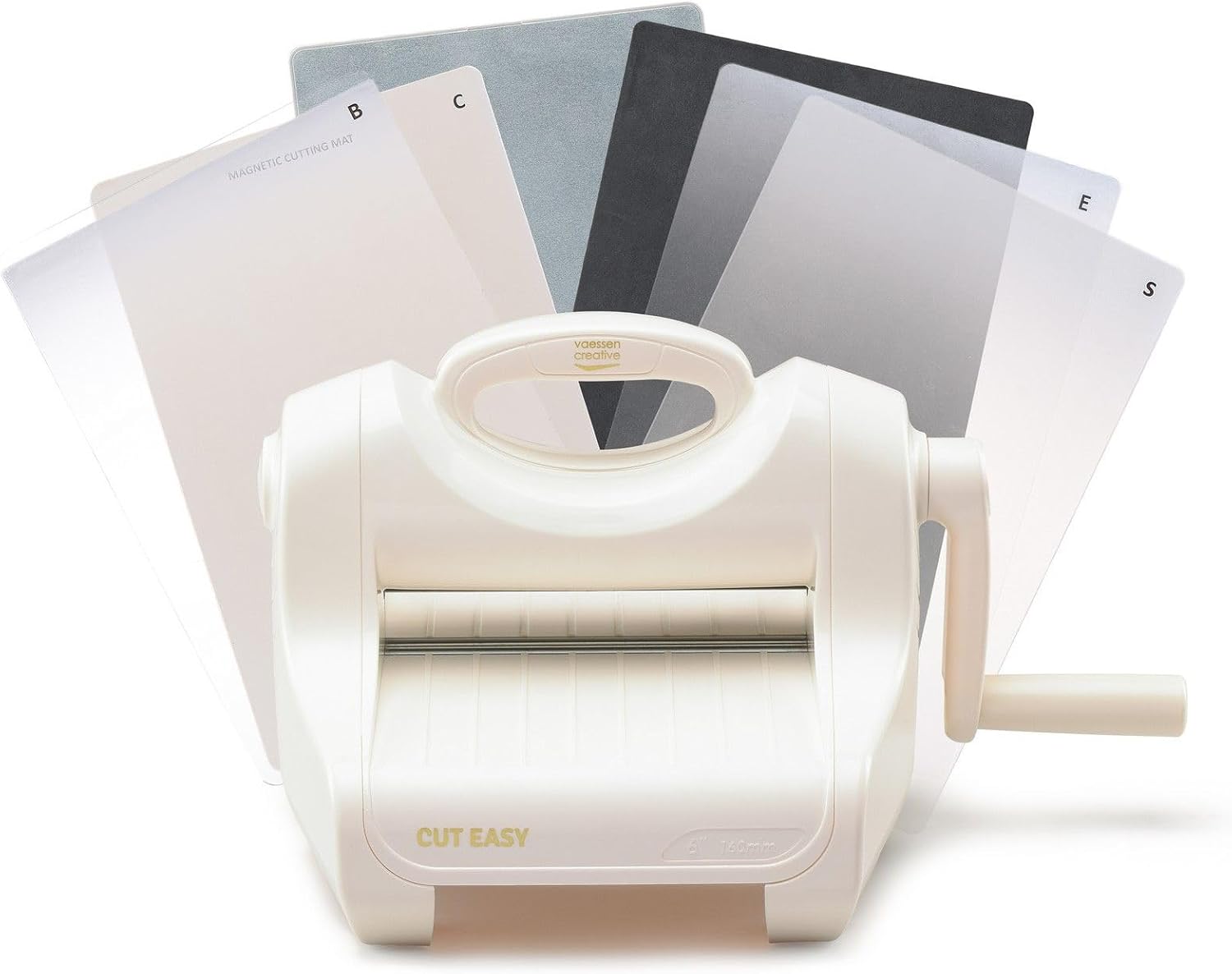 Detalle de Vaessen Creative Cut ˈEm Easy Kit de Start pour Découpe et Gaufrage A5 – Blanc/Rose