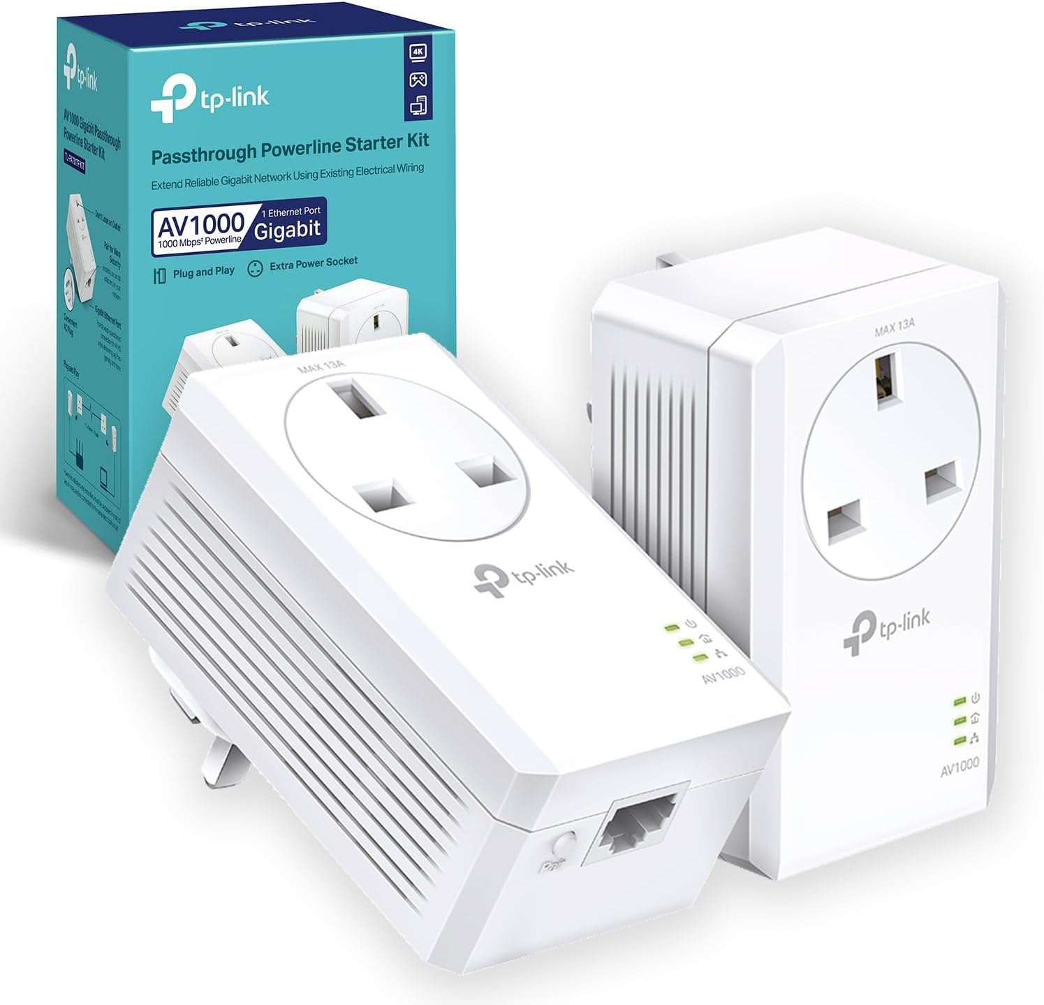 Detalle de TP-Link TL-PA7017PKIT powerline 1000 Mbps starter kit