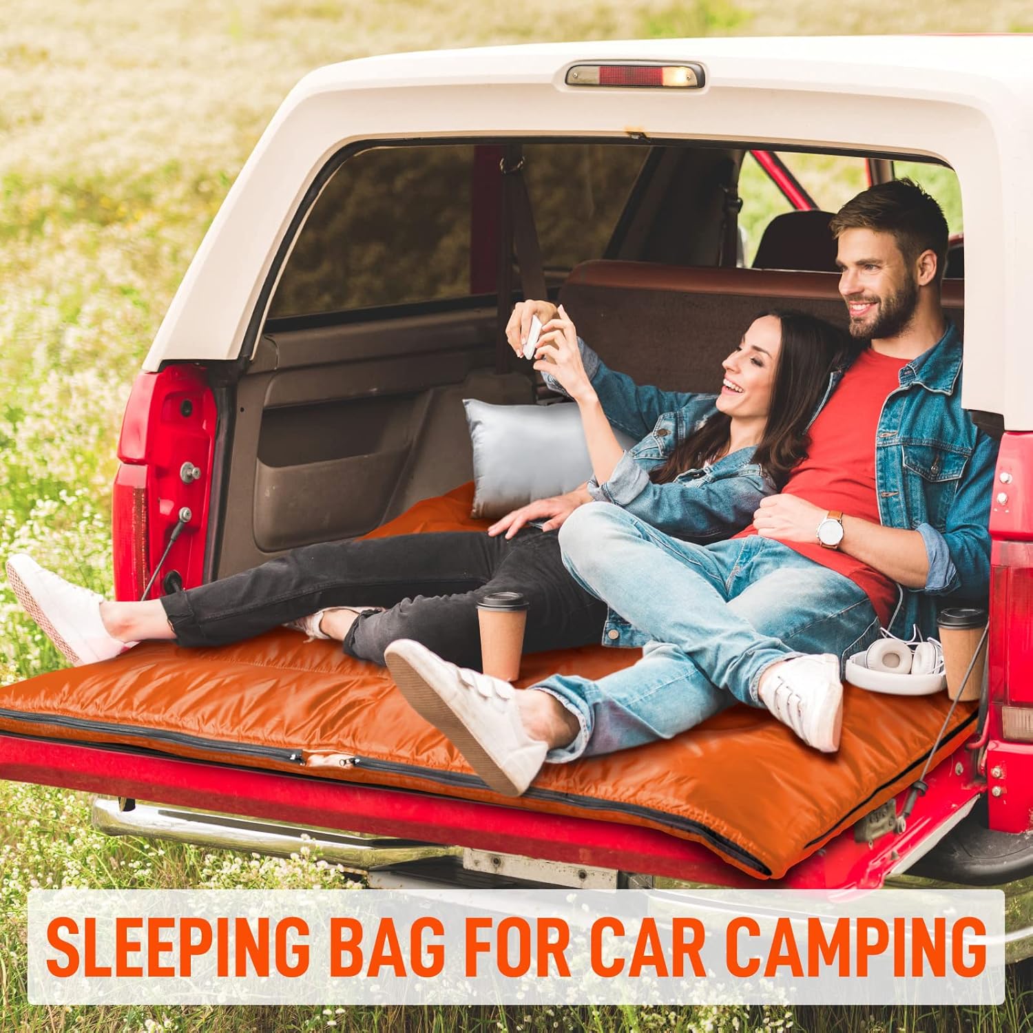 Thumbnail 6 de MEREZA Double Sleeping Bag for Adults – XL Two‑Person, All‑Season with Pillow