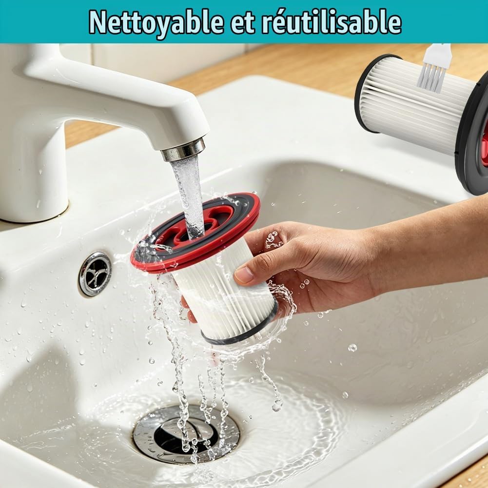 Detalle de ANOMM 5666814 vervangfilters voor Bosch Unlimited 7, wasbaar met RVS-voorfilters
