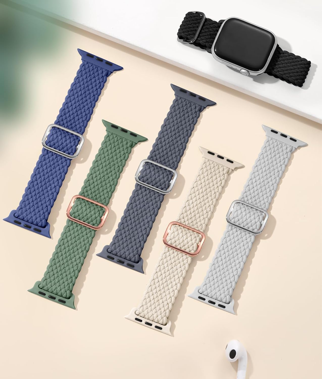 Thumbnail 6 de Maledan 6 Pack Braided Solo Loop Apple Watch Nylon Sport Bands (adjustable) for 38mm–49mm
