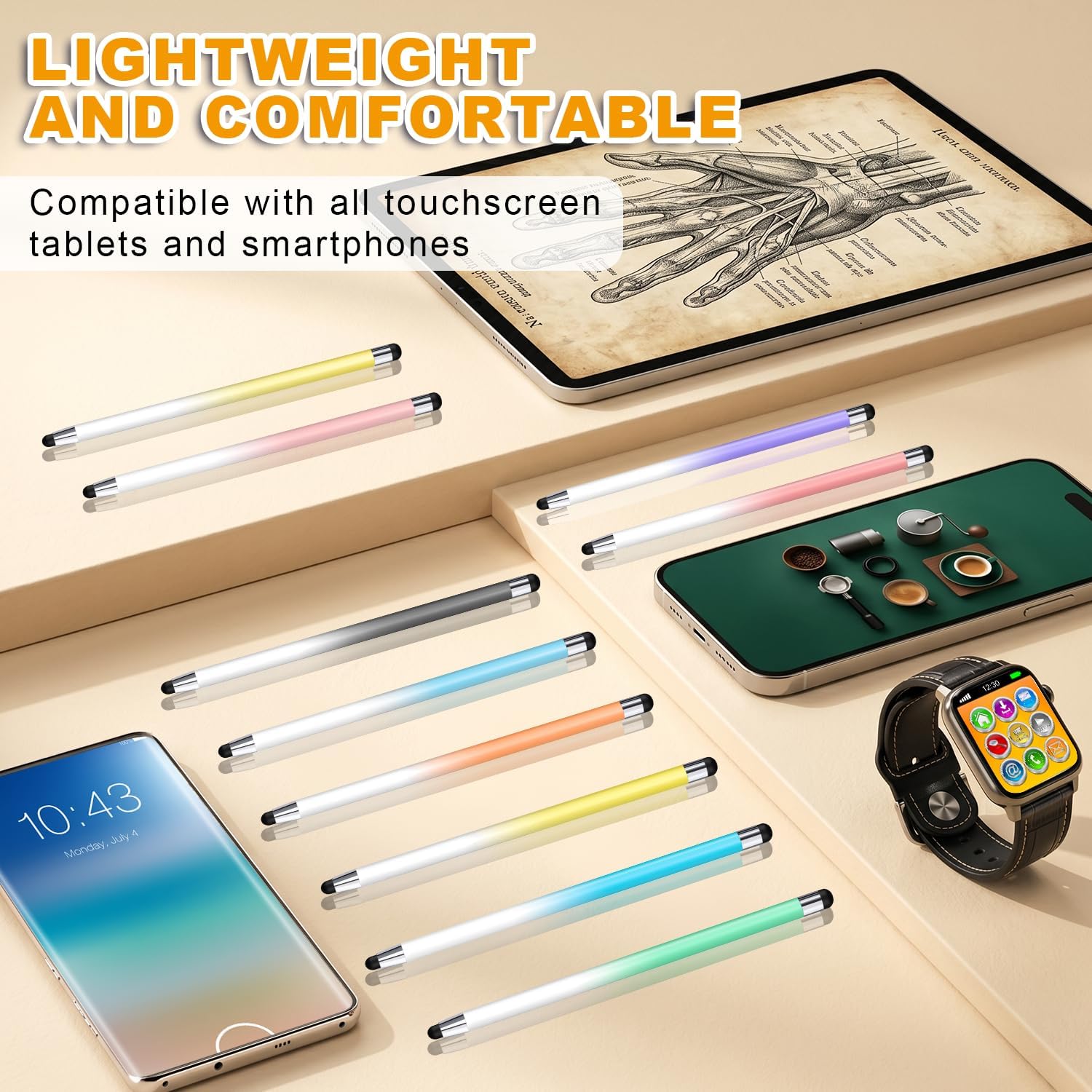 Detalle de Stylus (10 Pcs), 2-in-1 Stylus Pen for Touch Screen: High Precision, No Charging, All‑Screen Compatibility