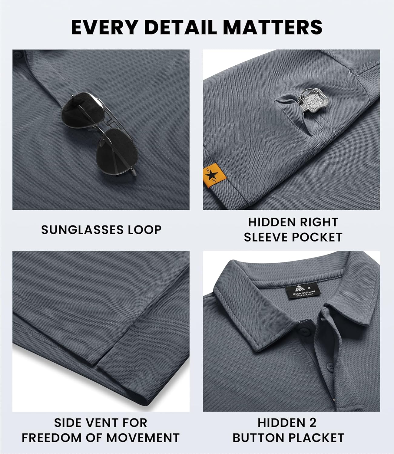 Thumbnail 3 de V VALANCH Moisture Wicking Golf Polo