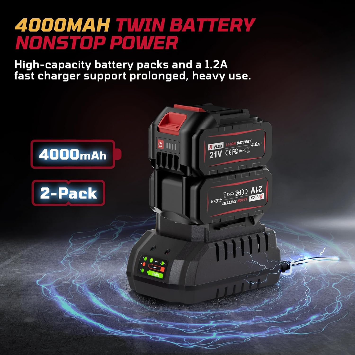 Thumbnail 6 de Rivlox Cordless Impact Wrench 800N·m (1/2in) Brushless High Torque Kit