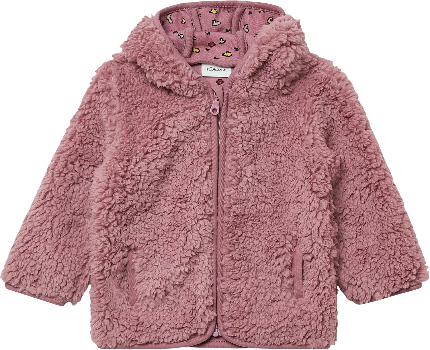 Thumbnail 2 de s.Oliver Unisex Jacke aus Teddyplüsch mit gemustertem Jersey-Futter – gemütliche Allround-Winterjacke für Kids