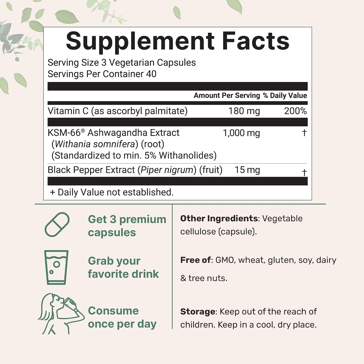 Detalle 2 de Micro Ingredients Ashwagandha Supplement 1,000mg