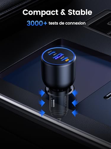 Thumbnail 8 de UGREEN 130W Chargeur Allume Cigare 3 Ports USB-C 100W – Charge rapide pour voiture